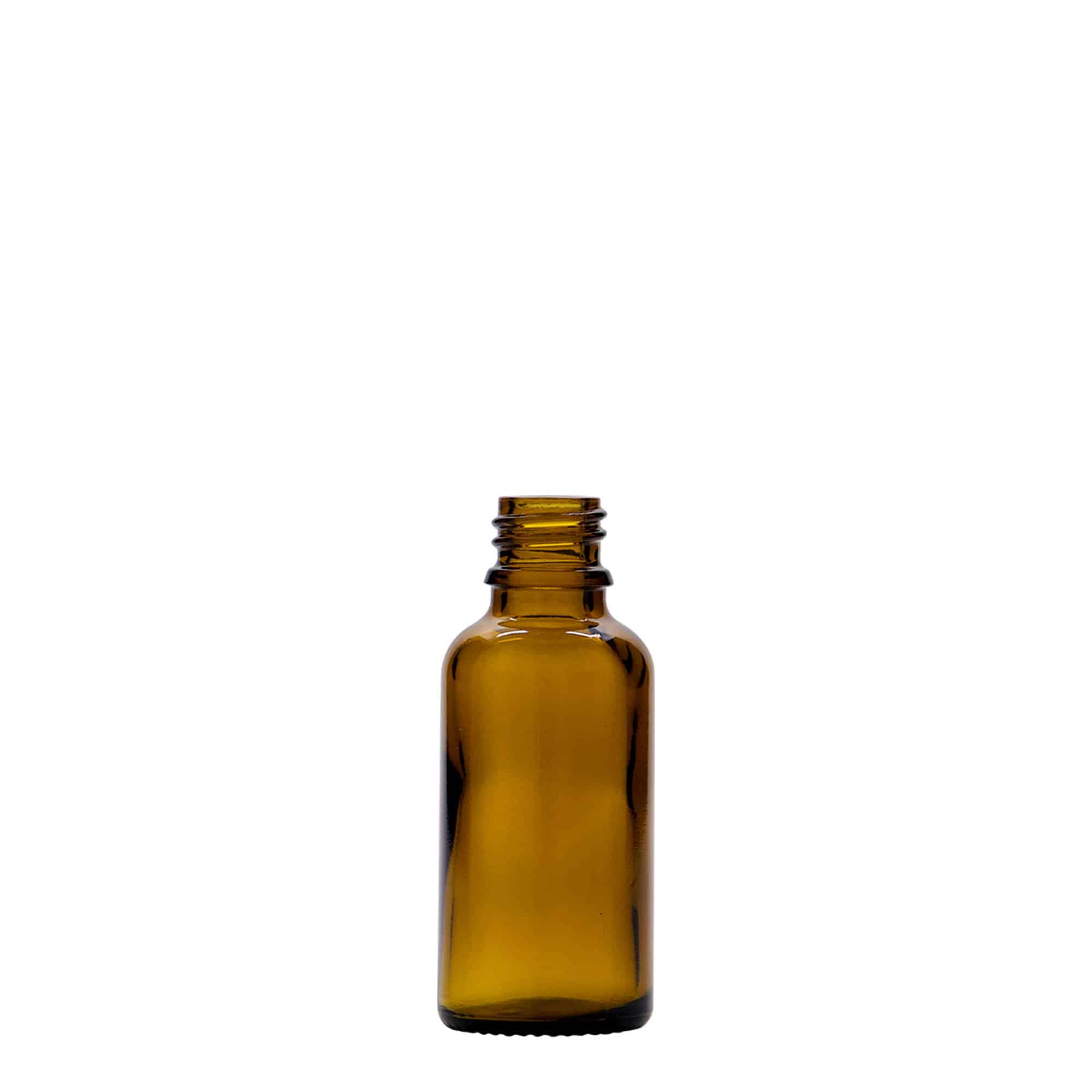 Flacon pharmaceutique 30 ml, verre, brun, bouchage: DIN 18 Flacon pharmaceutique 30 ml, verre, brun, bouchage: DIN 18