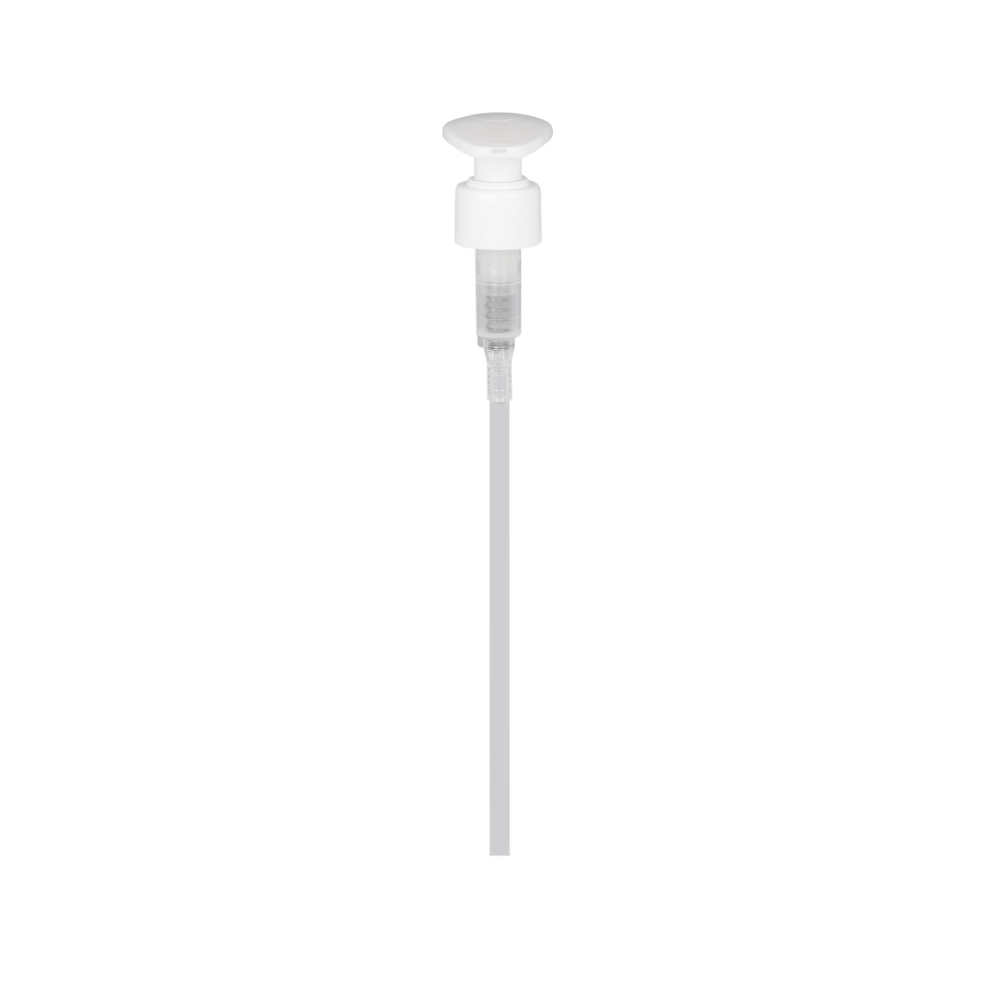 Bouchon à vis avec pompe distributrice, plastique PP, blanc, pour ouverture : 24/410 Bouchon à vis avec pompe distributrice, plastique PP, blanc, pour ouverture : 24/410