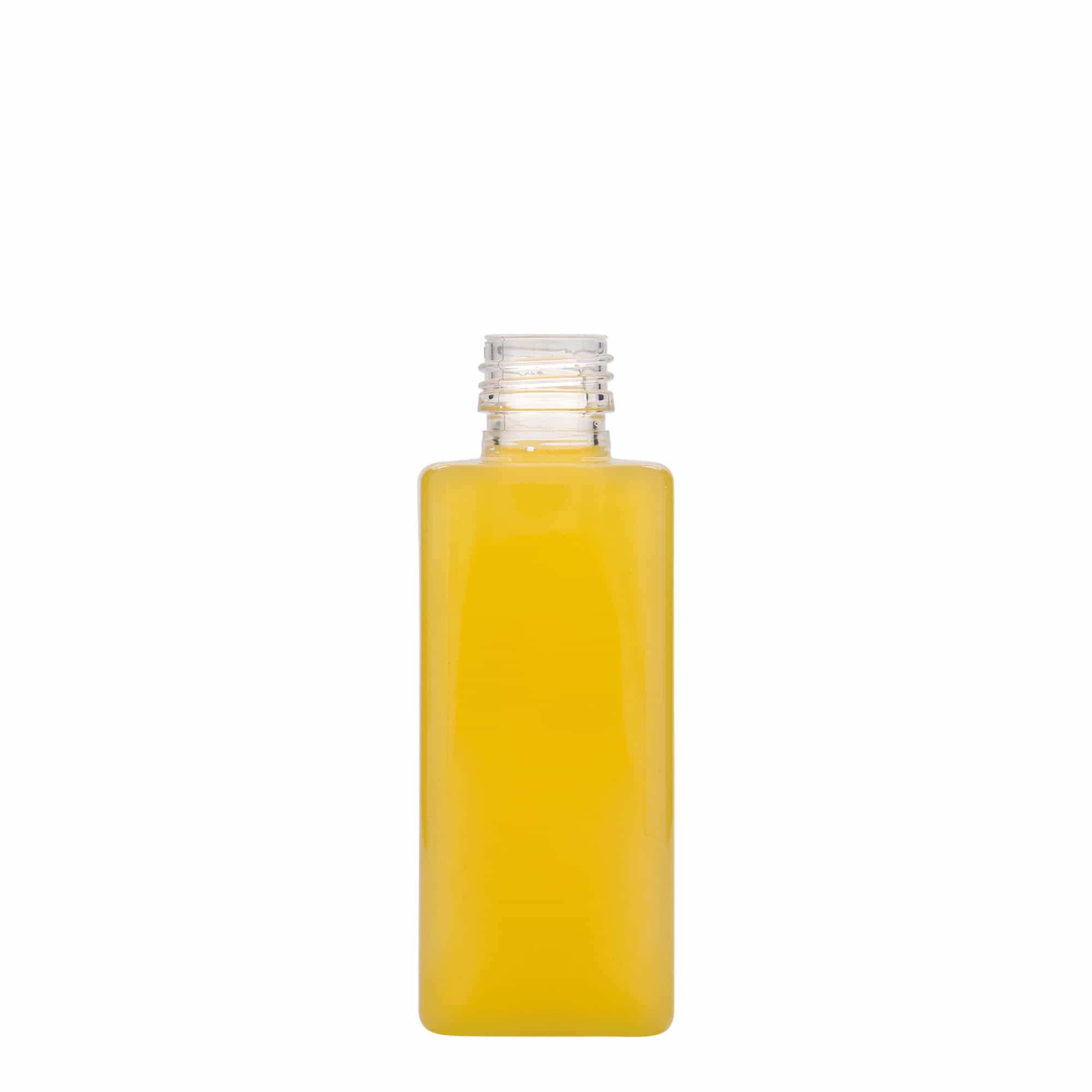 Bouteille PET 250 ml « Karl », carrée, plastique, ouverture : PP 28