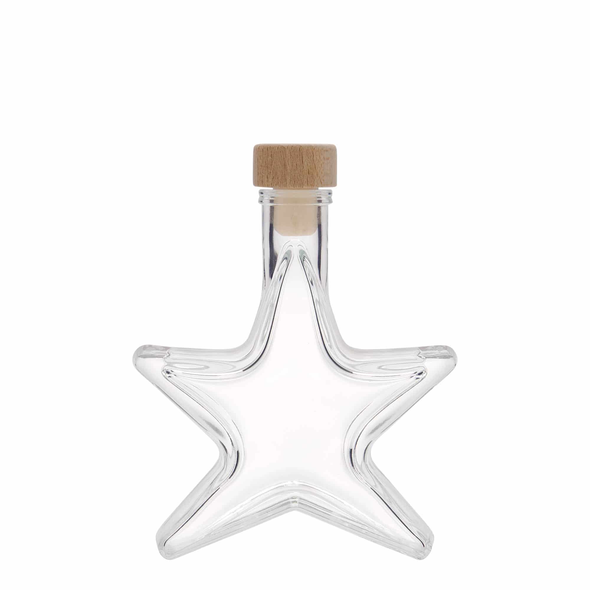 Flacon en verre 100 ml « Étoile », ouverture : bouchon en liège
