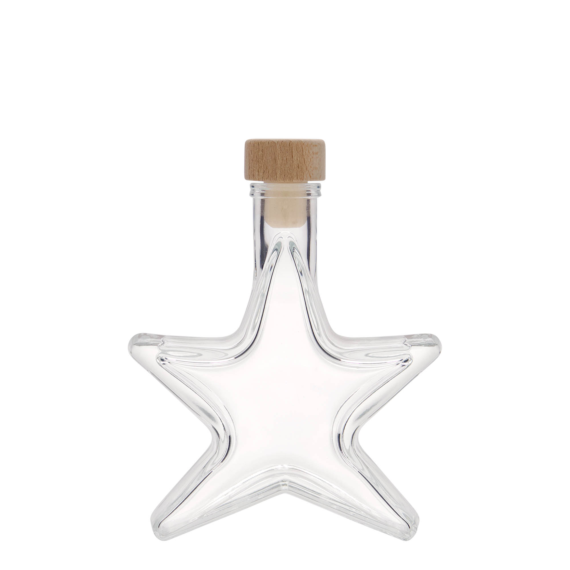 Flacon en verre 100 ml « Étoile », ouverture : bouchon en liège Flacon en verre 100 ml « Étoile », ouverture : bouchon en liège