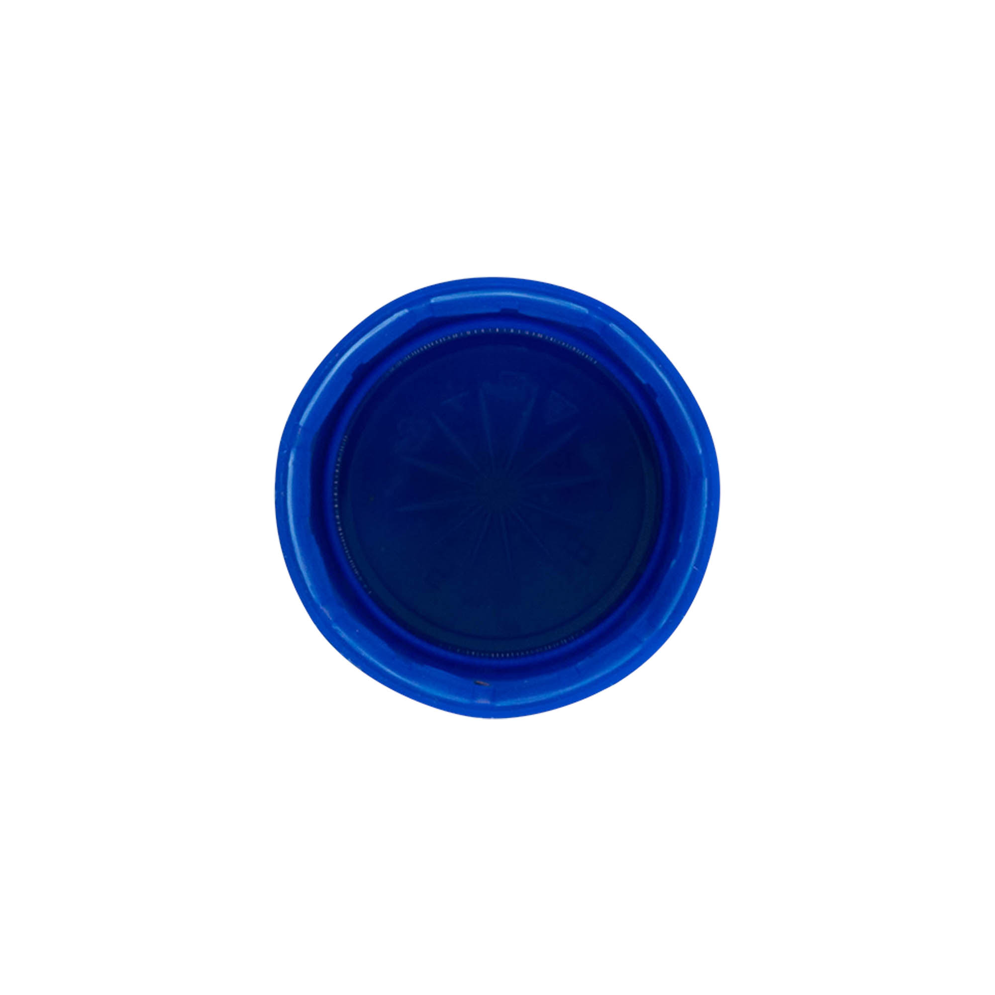 Bouchon à vis à double filetage, plastique PE, bleu, pour ouverture : PET 38 mm