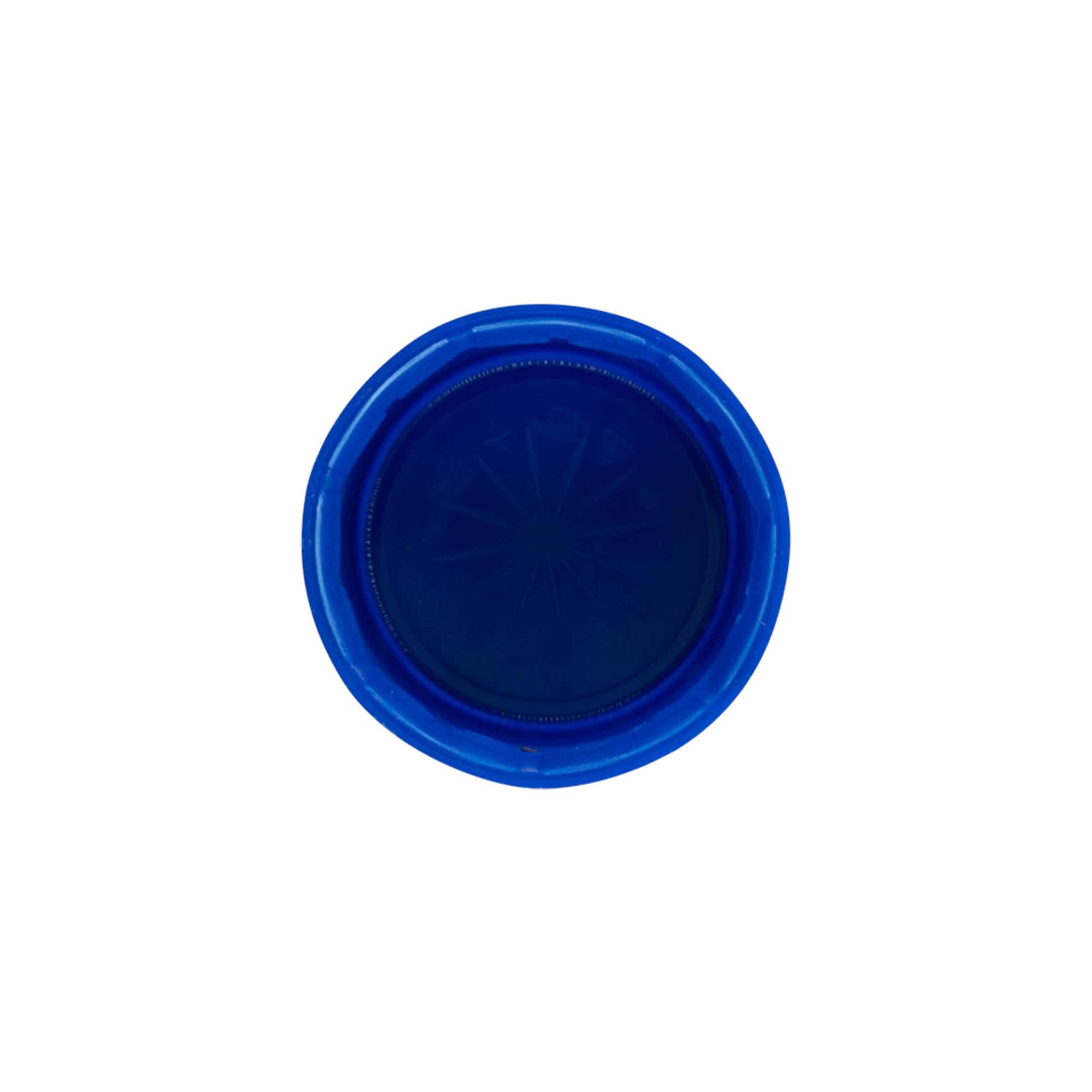 Bouchon à vis à double filetage, plastique PE, bleu, pour ouverture : PET 38 mm