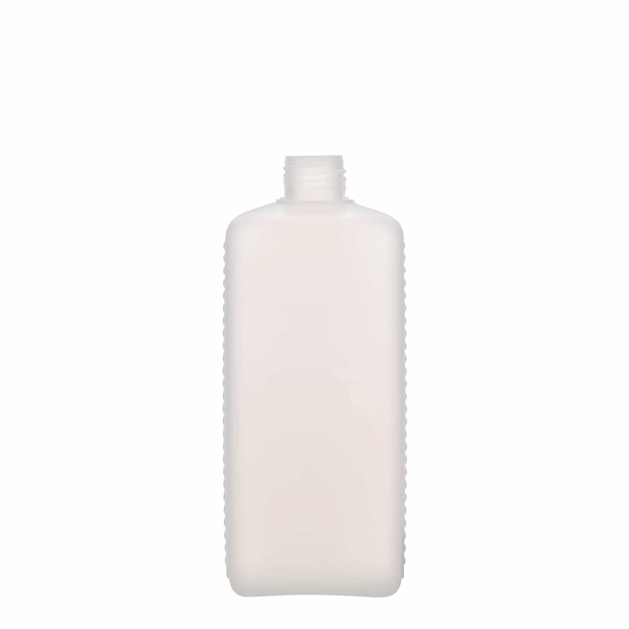 Bouteille bidon 500 ml, rectangulaire, plastique PEHD, nature, bouchage: DIN 25 EPE Bouteille bidon 500 ml, rectangulaire, plastique PEHD, nature, bouchage: DIN 25 EPE