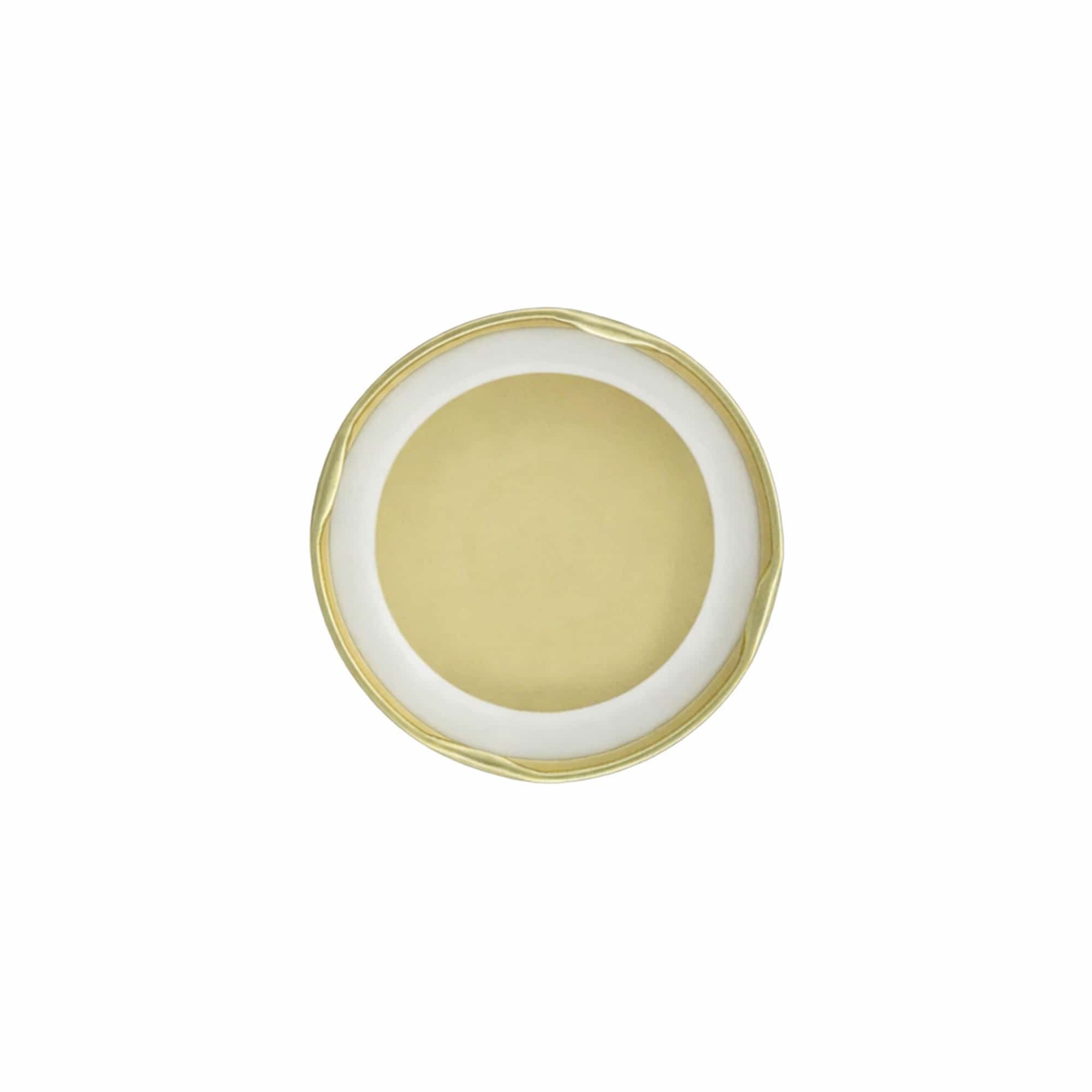 Bouchon à vis, tôle blanche, stérilisable, doré, pour ouverture : TO 66