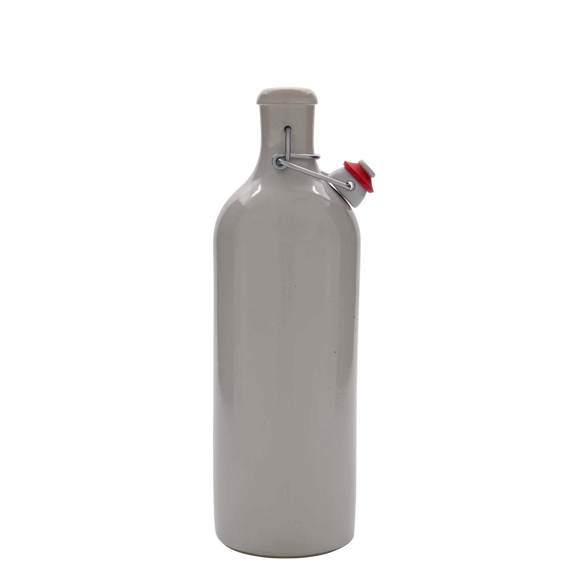 Cruche en grès de 750 ml, blanc, ouverture : fermeture à pince