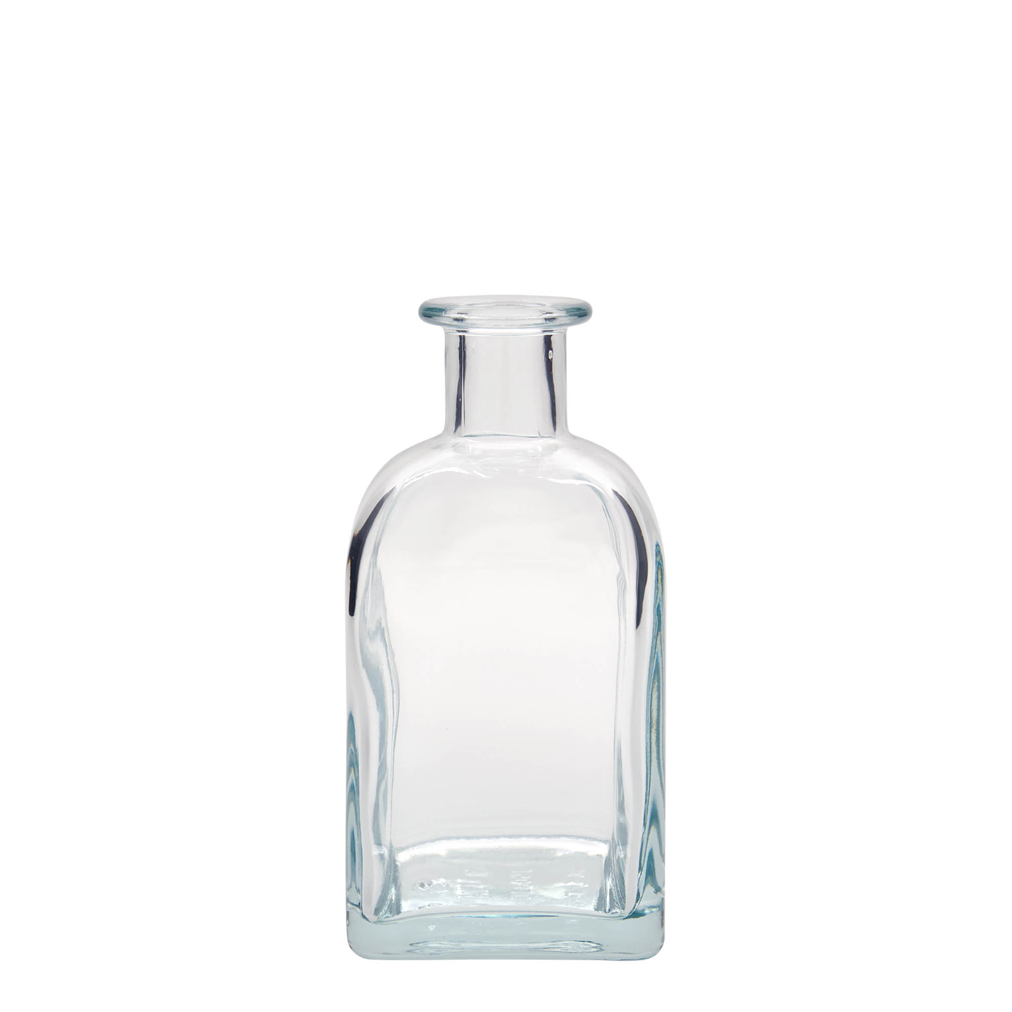 Bouteille en verre 350 ml Apotheker Carré, carrée, ouverture : bouchon en liège Bouteille en verre 350 ml Apotheker Carré, carrée, ouverture : bouchon en liège