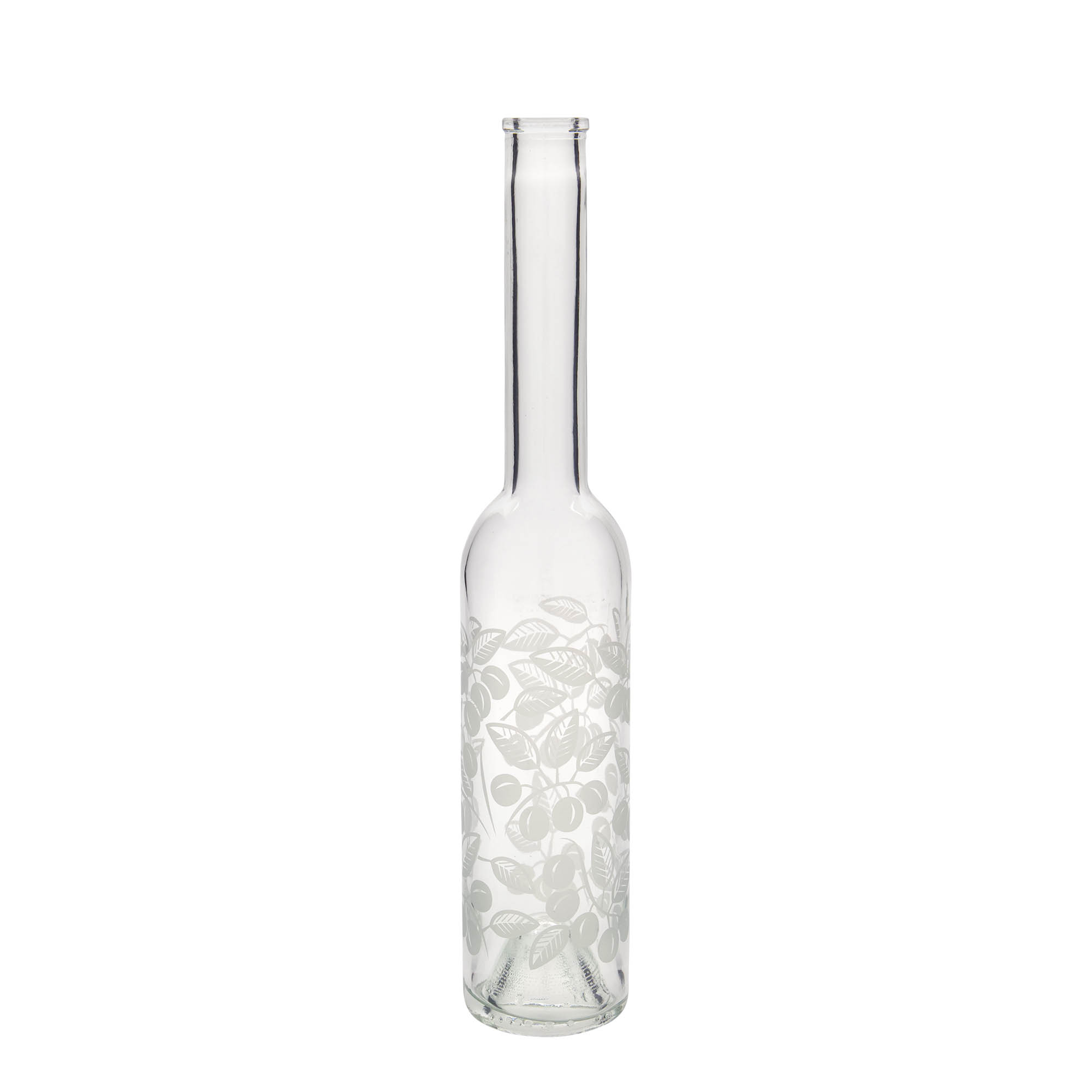 Bouteille en verre 350 ml 'Opera', motif : mirabelles, ouverture : bouchon en liège Bouteille en verre 350 ml 'Opera', motif : mirabelles, ouverture : bouchon en liège