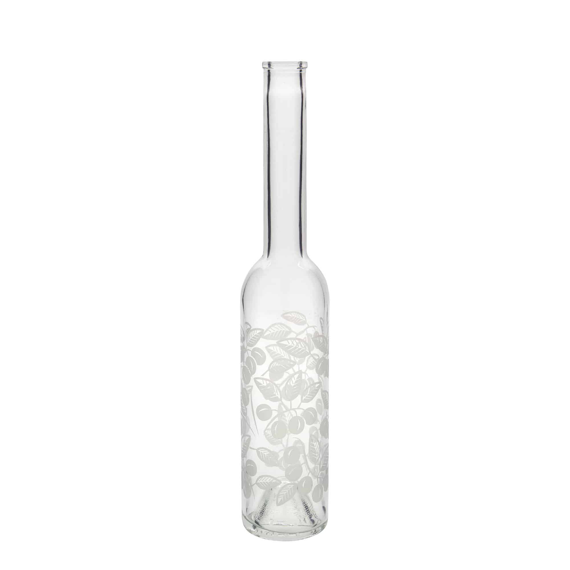 Bouteille en verre 350 ml 'Opera', motif : mirabelles, ouverture : bouchon en liège