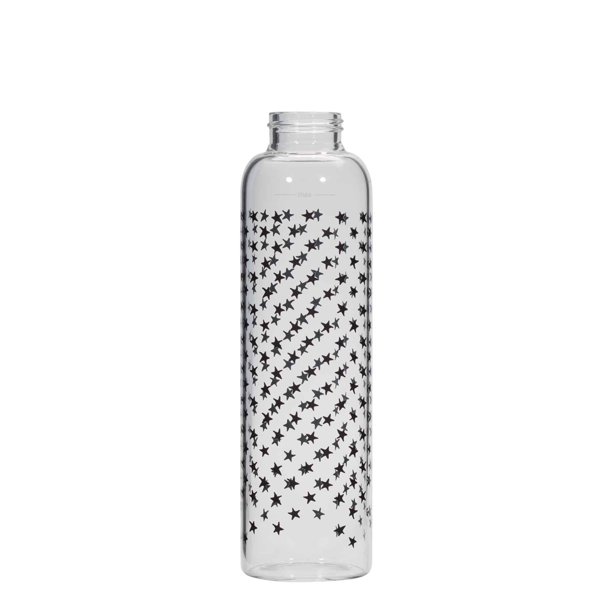 Bouteille d'eau 500 ml 'Perseus - Étoiles noires', ouverture : bouchon à vis