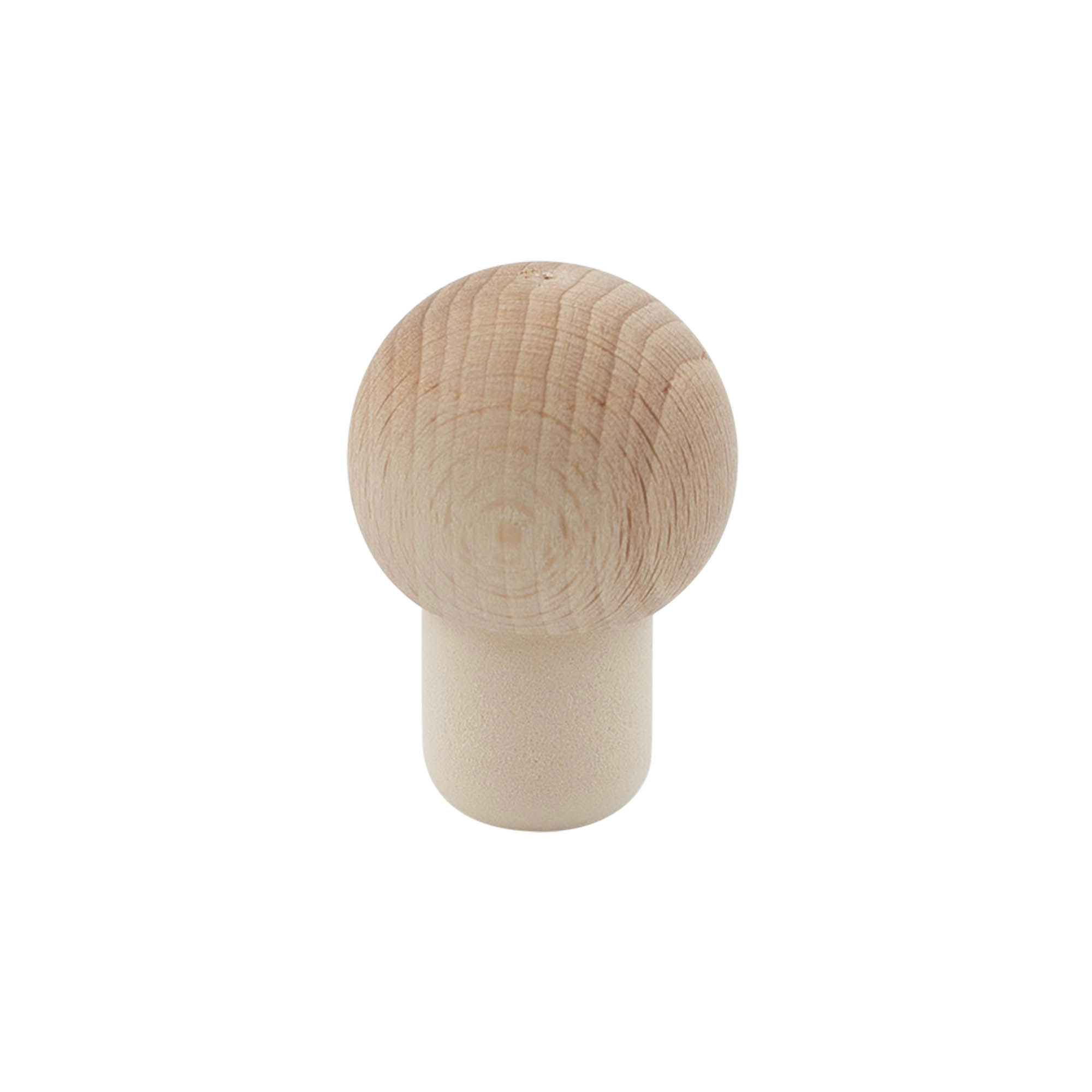 Bouchon à prise 19 mm « boule », bois/plastique, pour embouchure : liège Bouchon à prise 19 mm « boule », bois/plastique, pour embouchure : liège