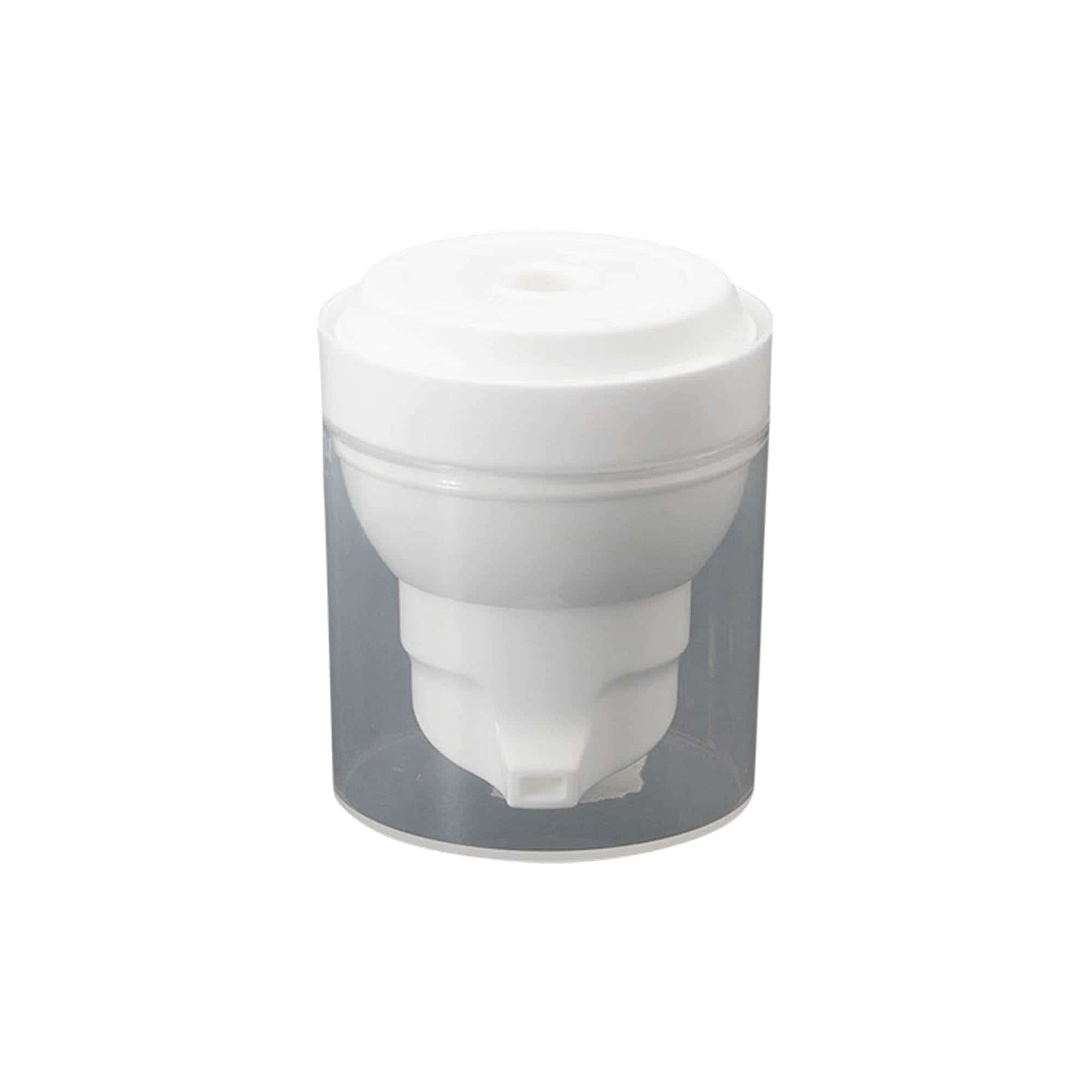 Tête de pompe distributeur sans air 'Mezzo', plastique PP, blanc