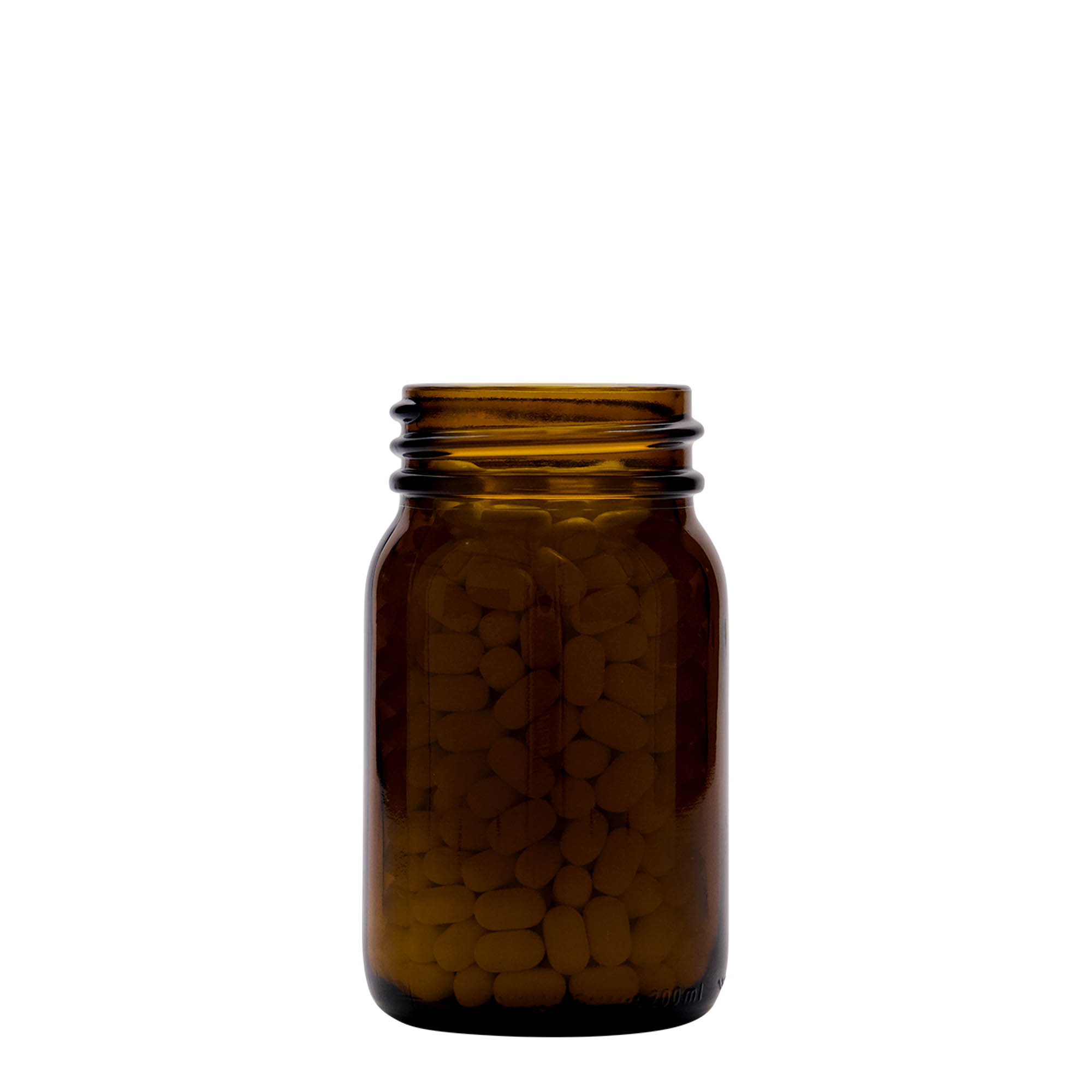 200 ml bocal à col large, brun, ouverture : DIN 55 200 ml bocal à col large, brun, ouverture : DIN 55