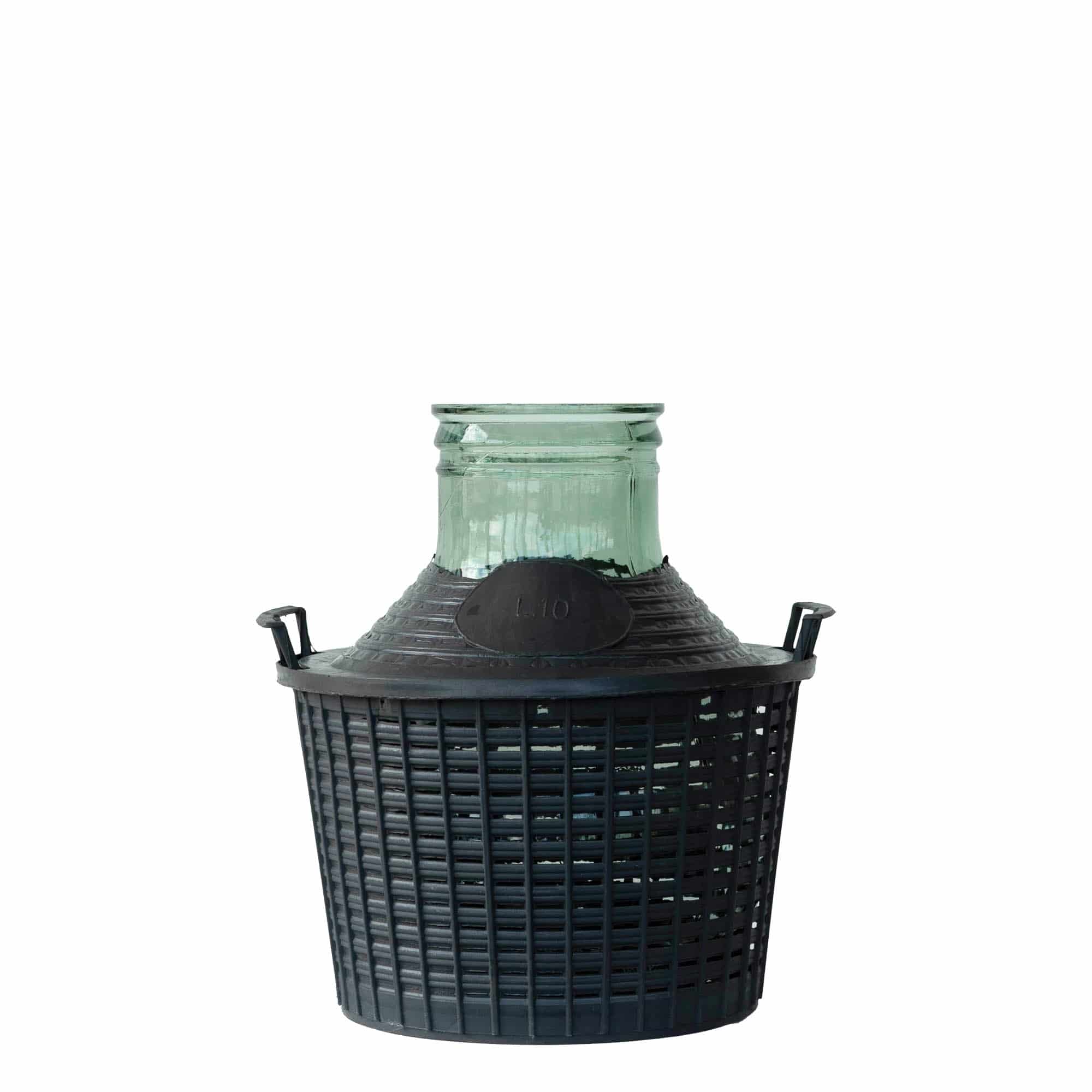 Bouteille ballon de 10 l à large col, en verre, ouverture : couvercle à emboîtement