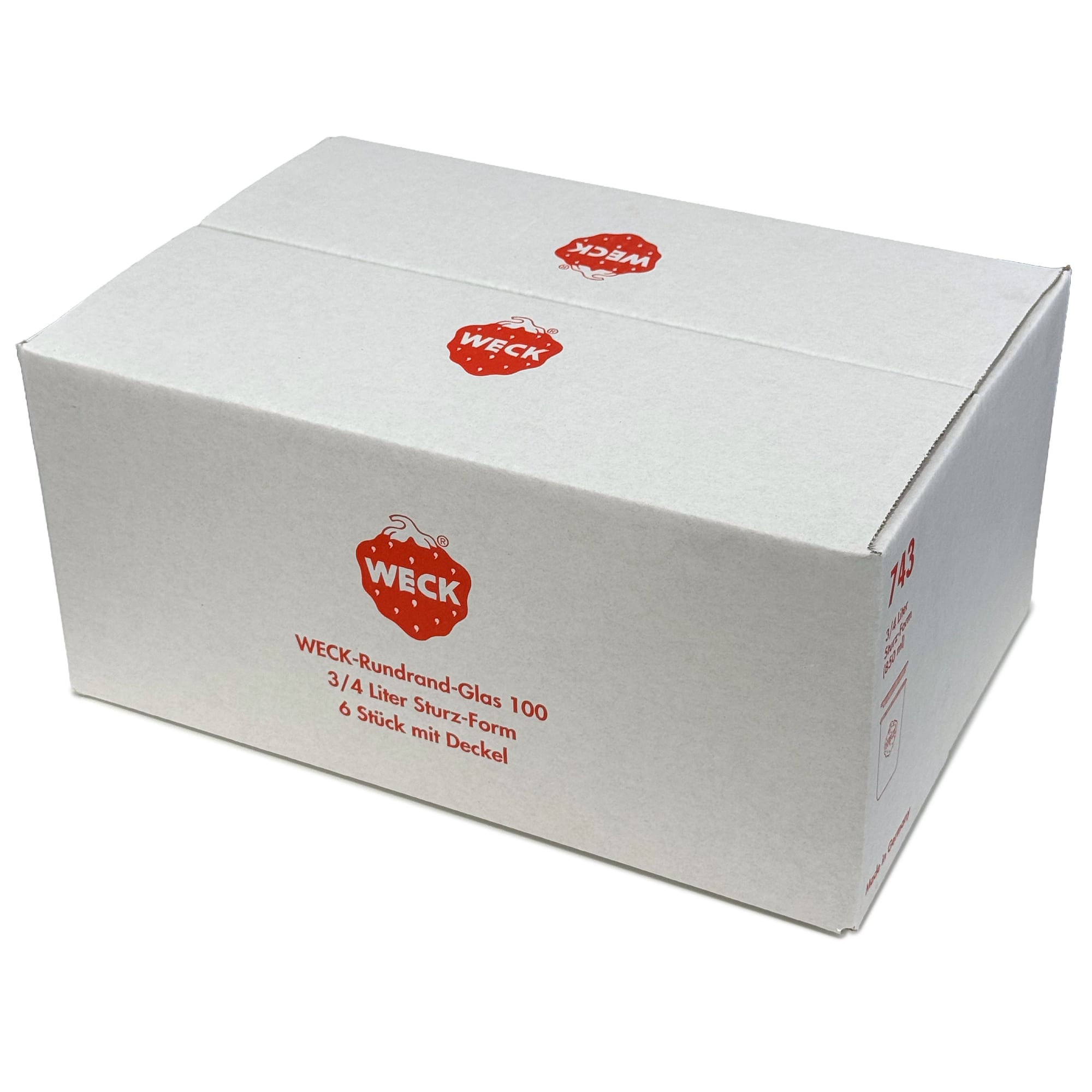 6x 850 ml bocal WECK à renversement avec couvercle en verre RR 100