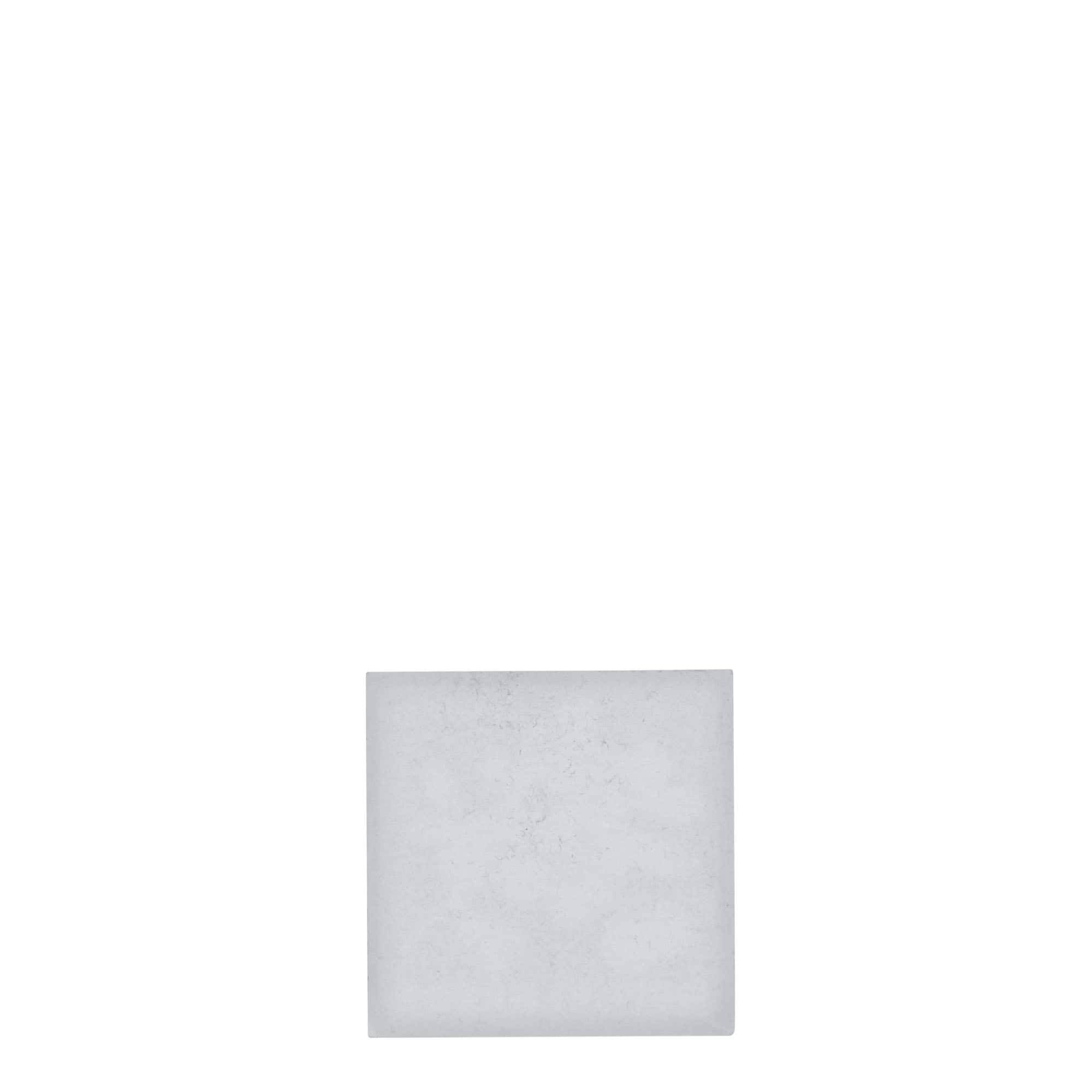 Étiquette en étain « Myrtille », carrée, métal, argentée