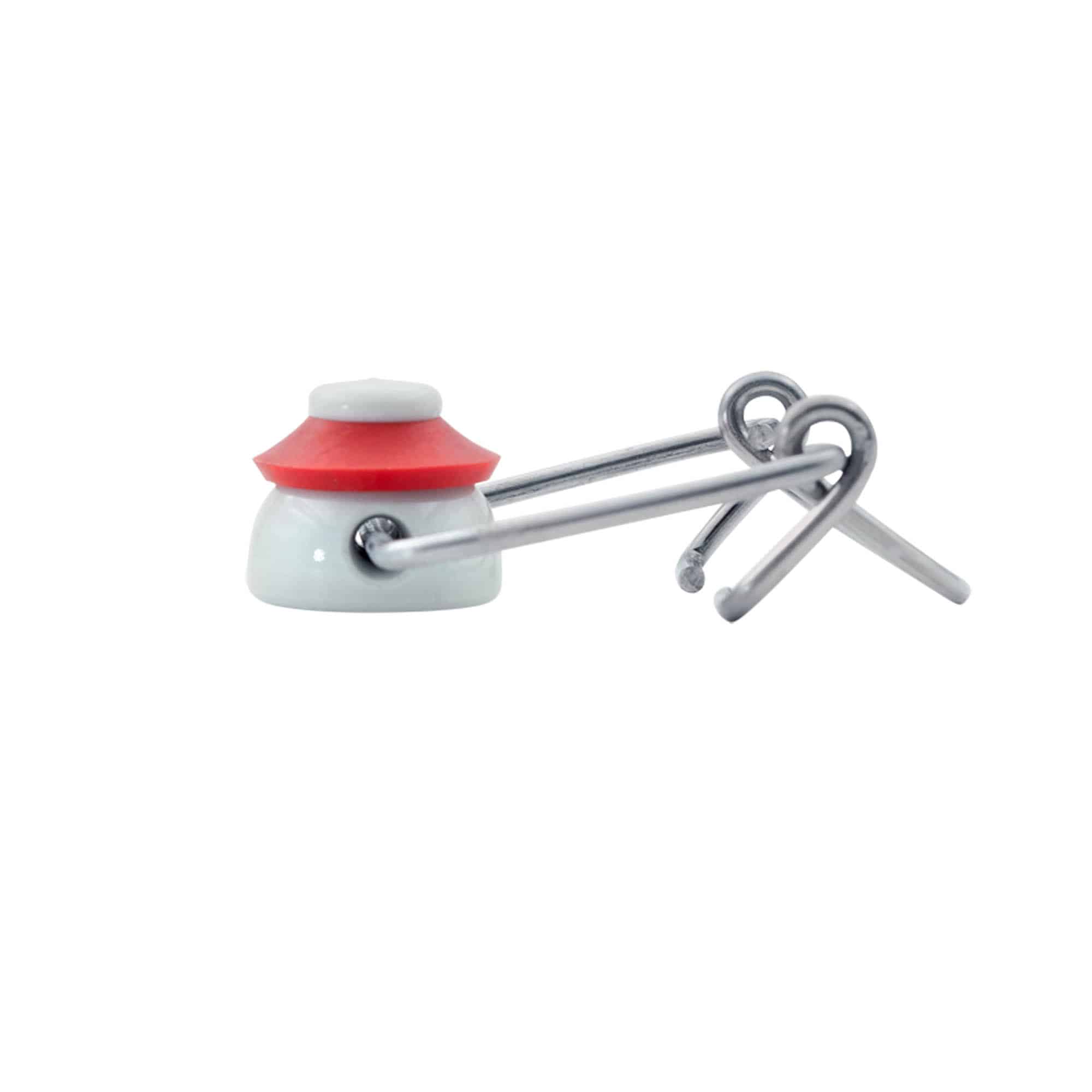 Fermeture à boucle standard #, plastique, rouge-blanc