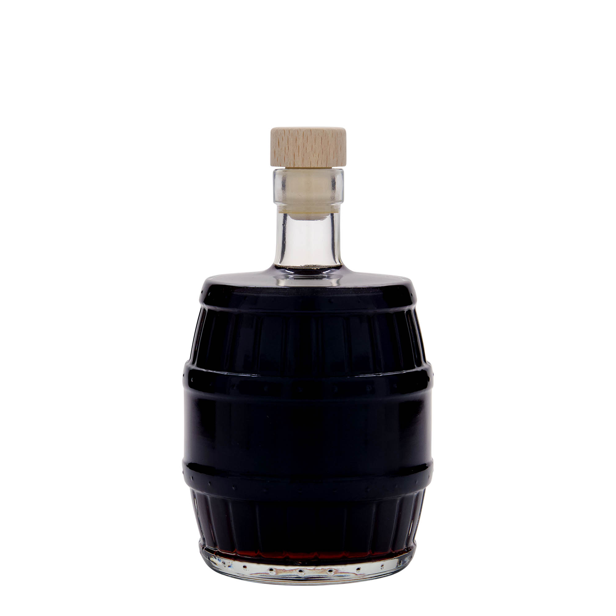 Bouteille en verre 500 ml « fût », ouverture : bouchon en liège Bouteille en verre 500 ml « fût », ouverture : bouchon en liège