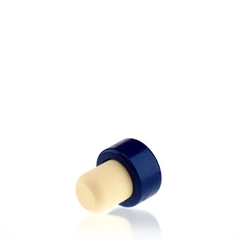 Bouchon à poignée 19 mm, bois, bleu, pour bouchage: bouchon
