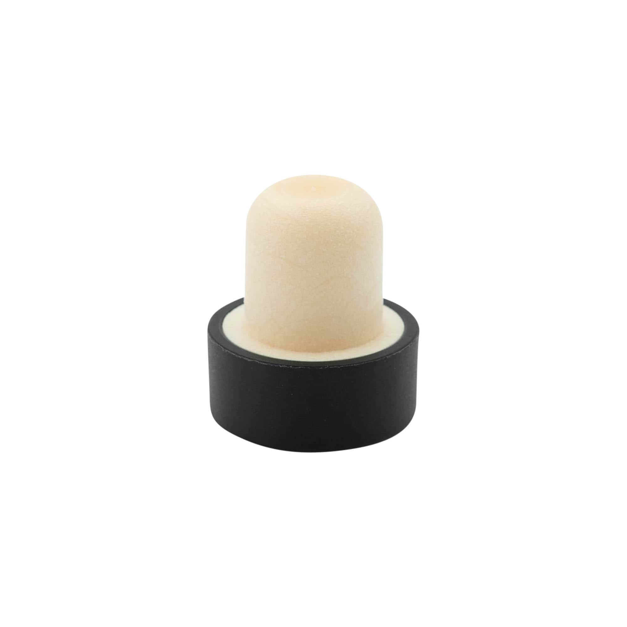 Bouchon à prise 19 mm, plastique, noir, pour embouchure : liège Bouchon à prise 19 mm, plastique, noir, pour embouchure : liège