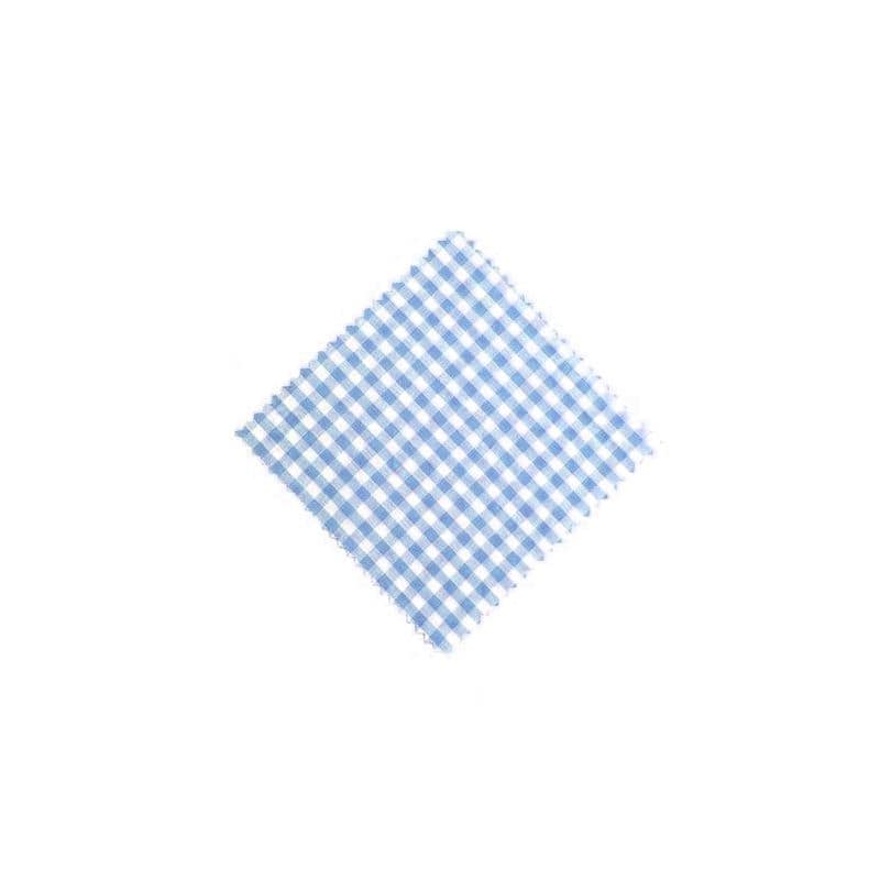 Napperon à carreaux 12x12, carré, tissu, bleu clair, col : TO38-TO53