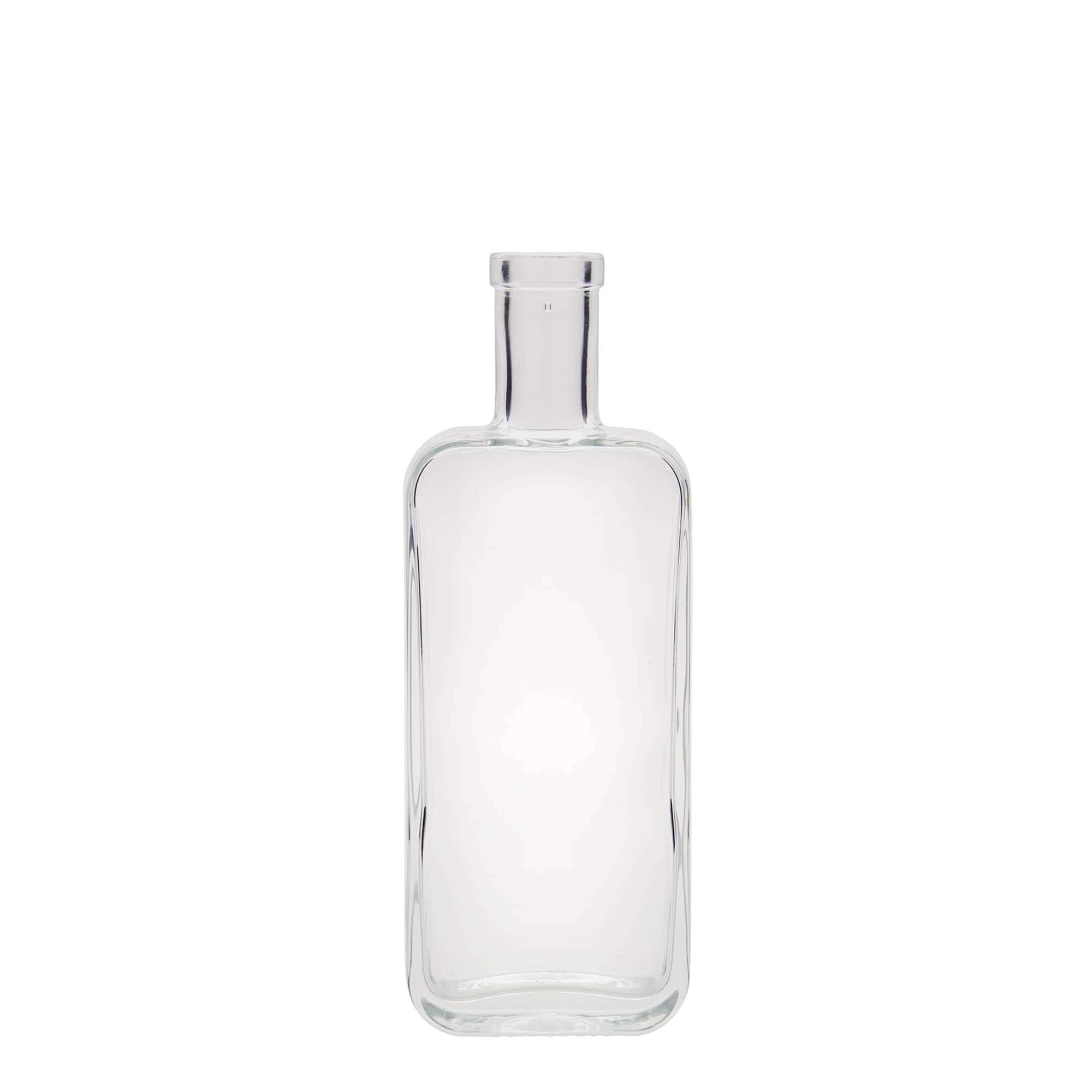 Flacon en verre 200 ml 'Nice', rectangulaire, ouverture : bouchon en liège