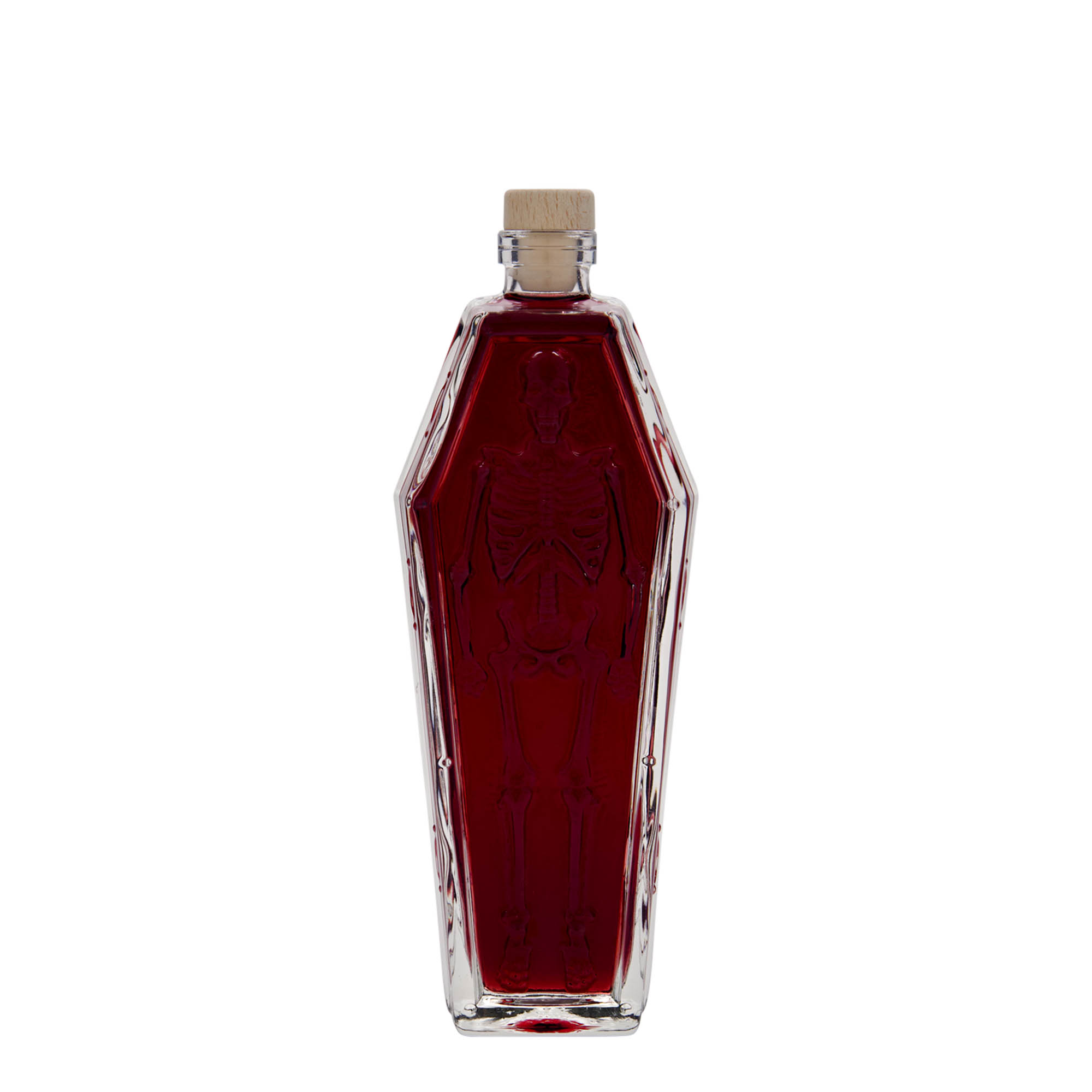 Flacon en verre 200 ml « cercueil », ouverture : bouchon en liège Flacon en verre 200 ml « cercueil », ouverture : bouchon en liège