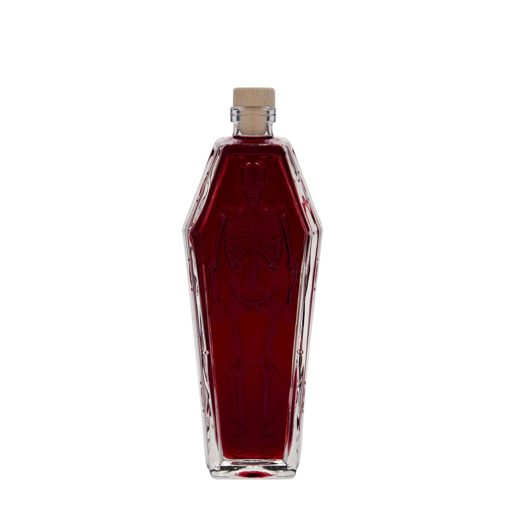 Flacon en verre 200 ml « cercueil », ouverture : bouchon en liège