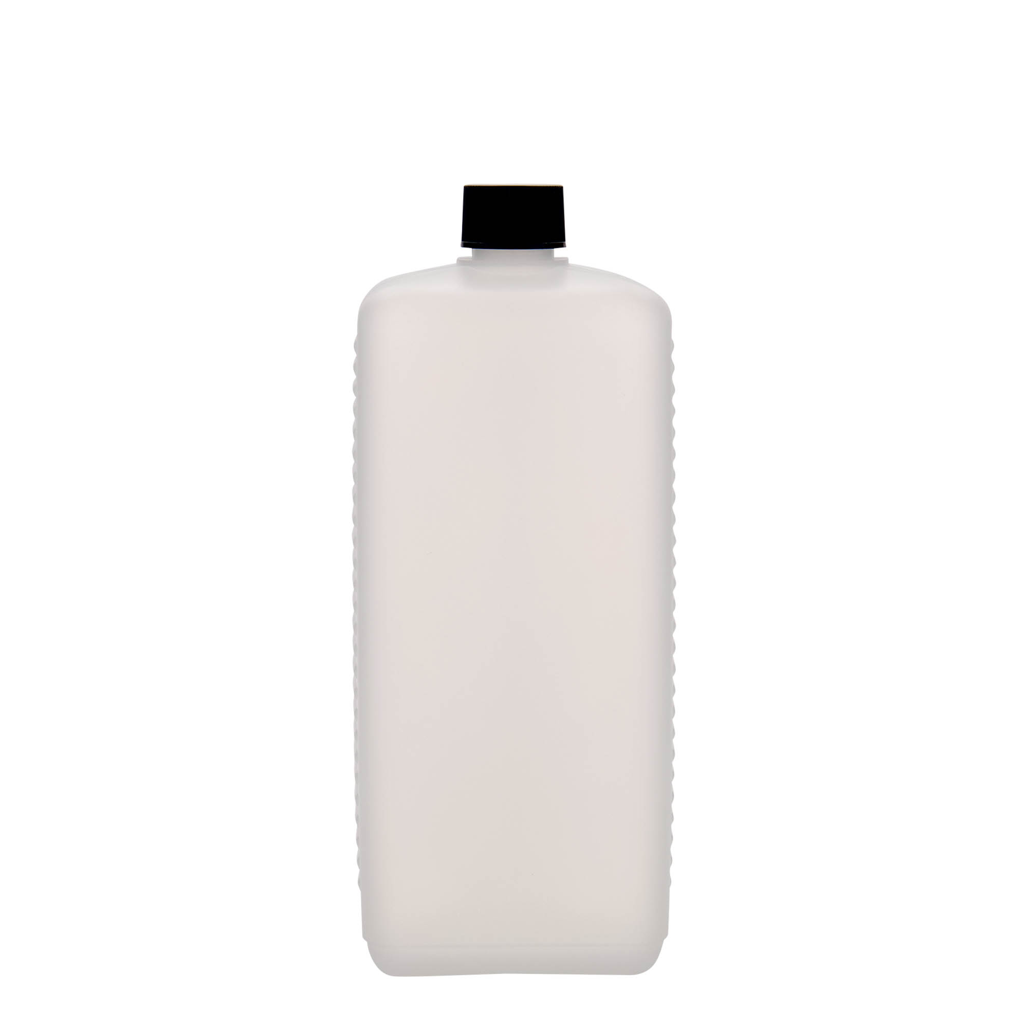Bidon de 1 000 ml, rectangulaire, plastique HDPE, naturel, ouverture : DIN 25 EPE