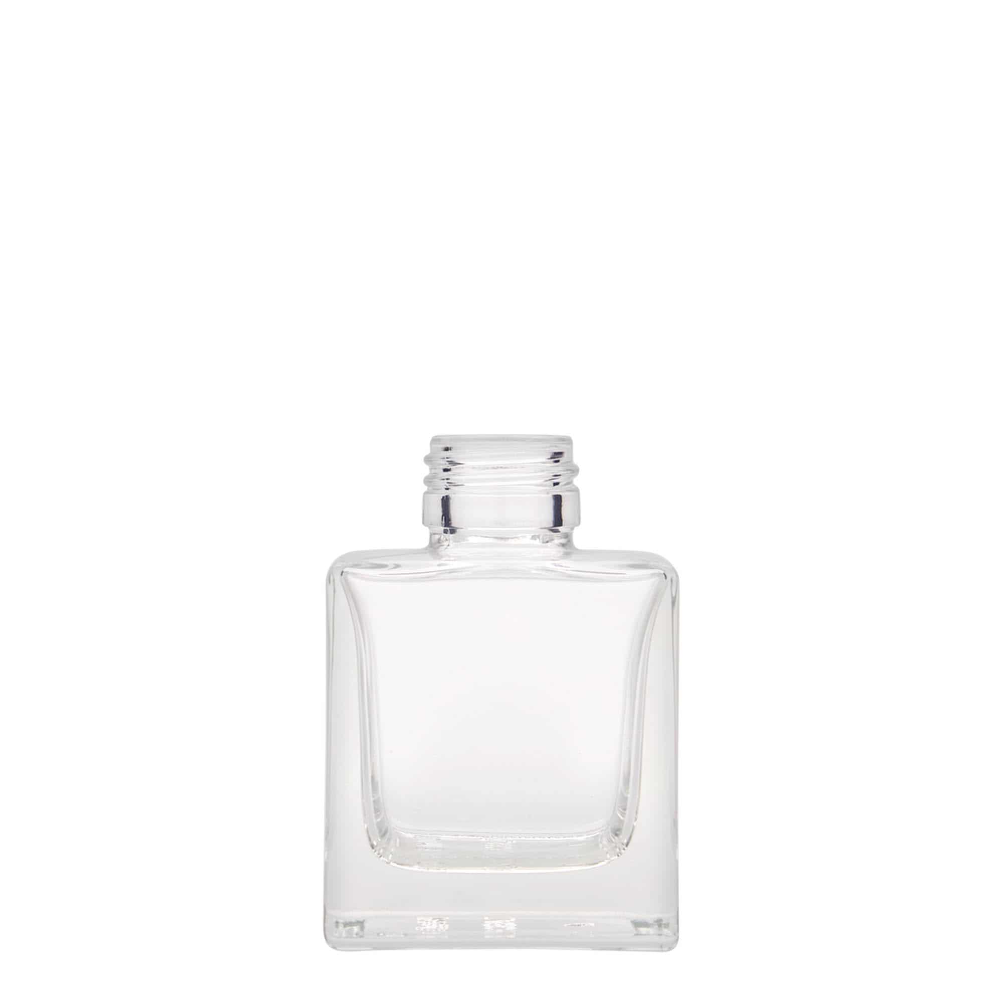 Bouteille en verre 100 ml 'Cube', carrée, bouchage: PP 28 Bouteille en verre 100 ml 'Cube', carrée, bouchage: PP 28