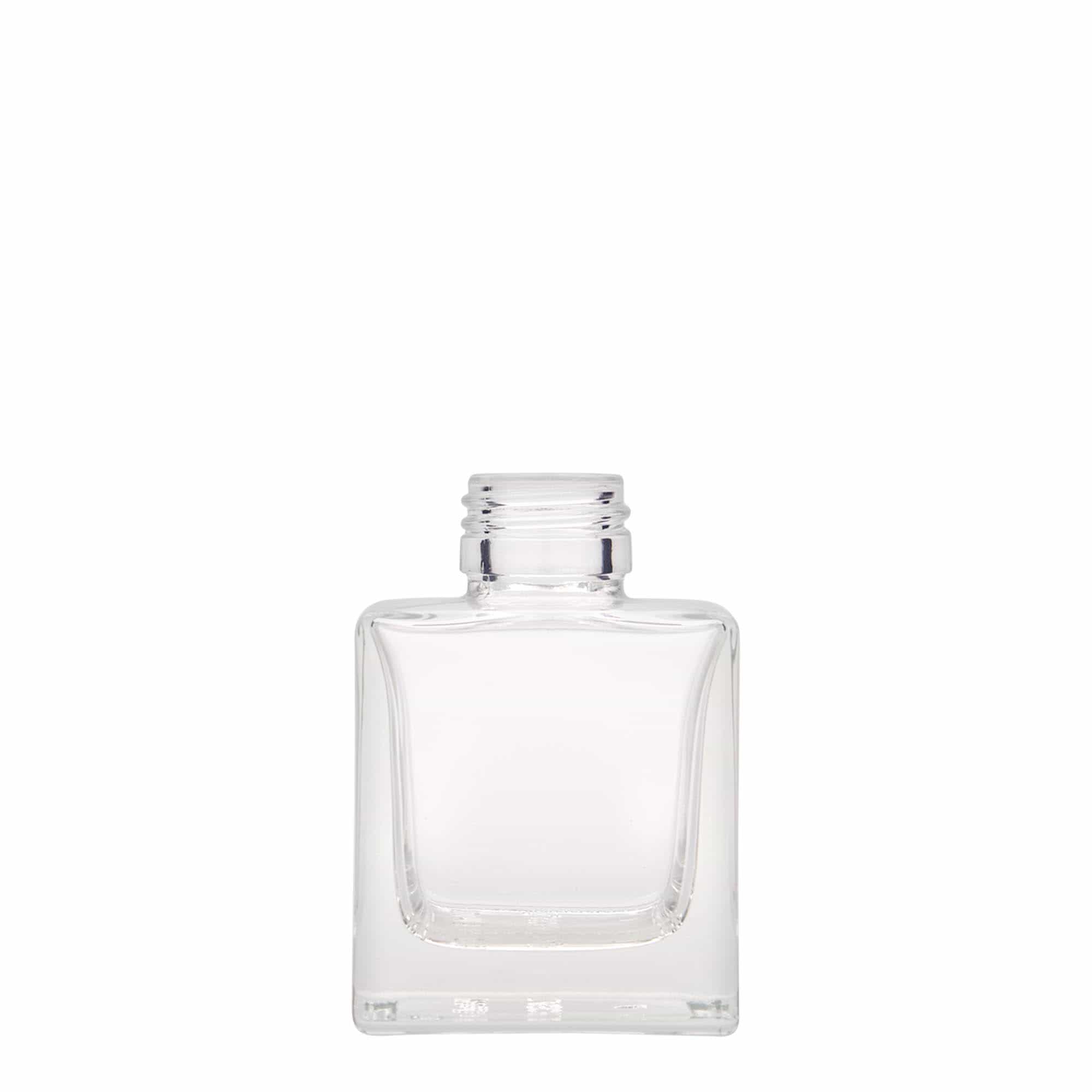 Flacon en verre 100 ml « Cube », carré, ouverture : PP 28