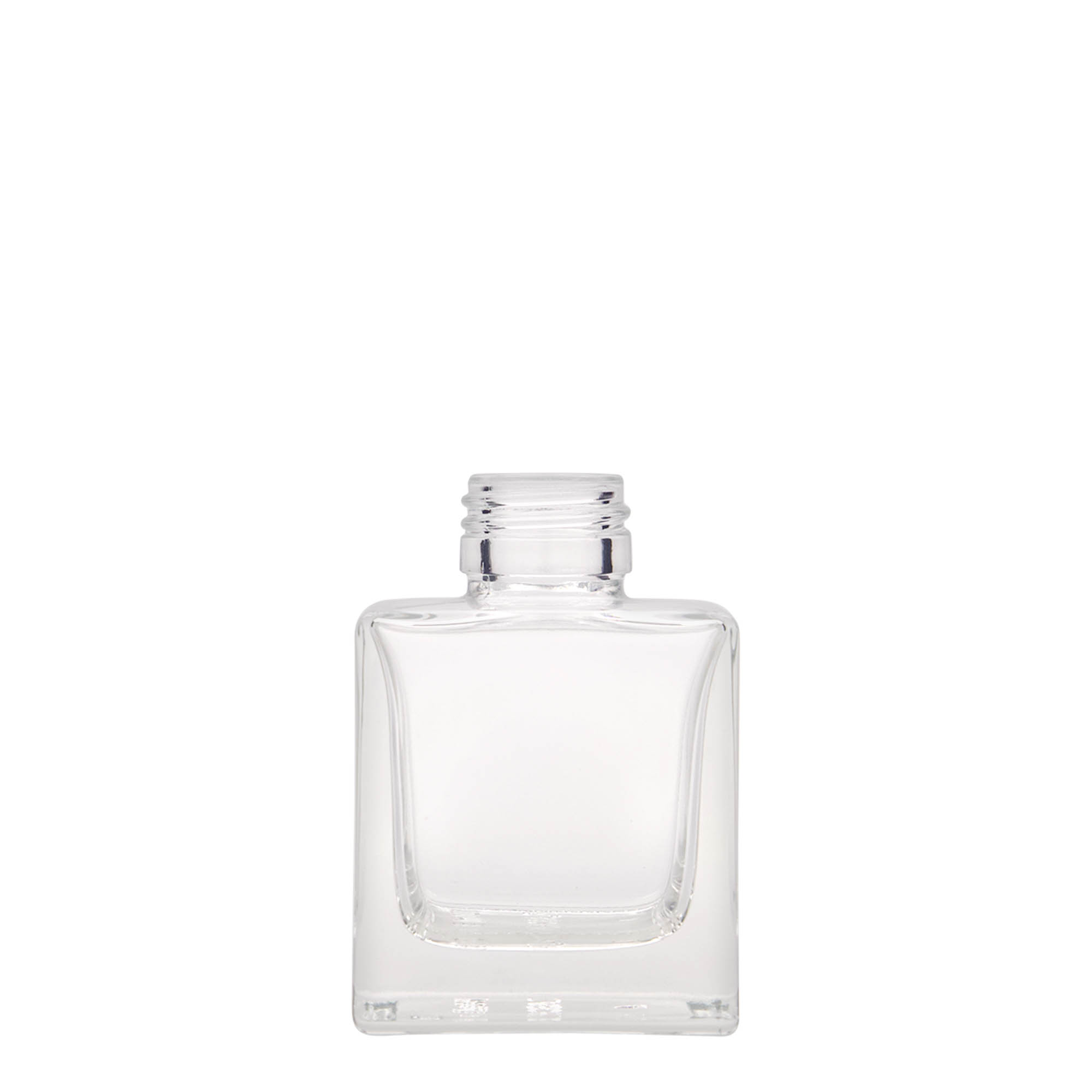 Flacon en verre 100 ml « Cube », carré, ouverture : PP 28