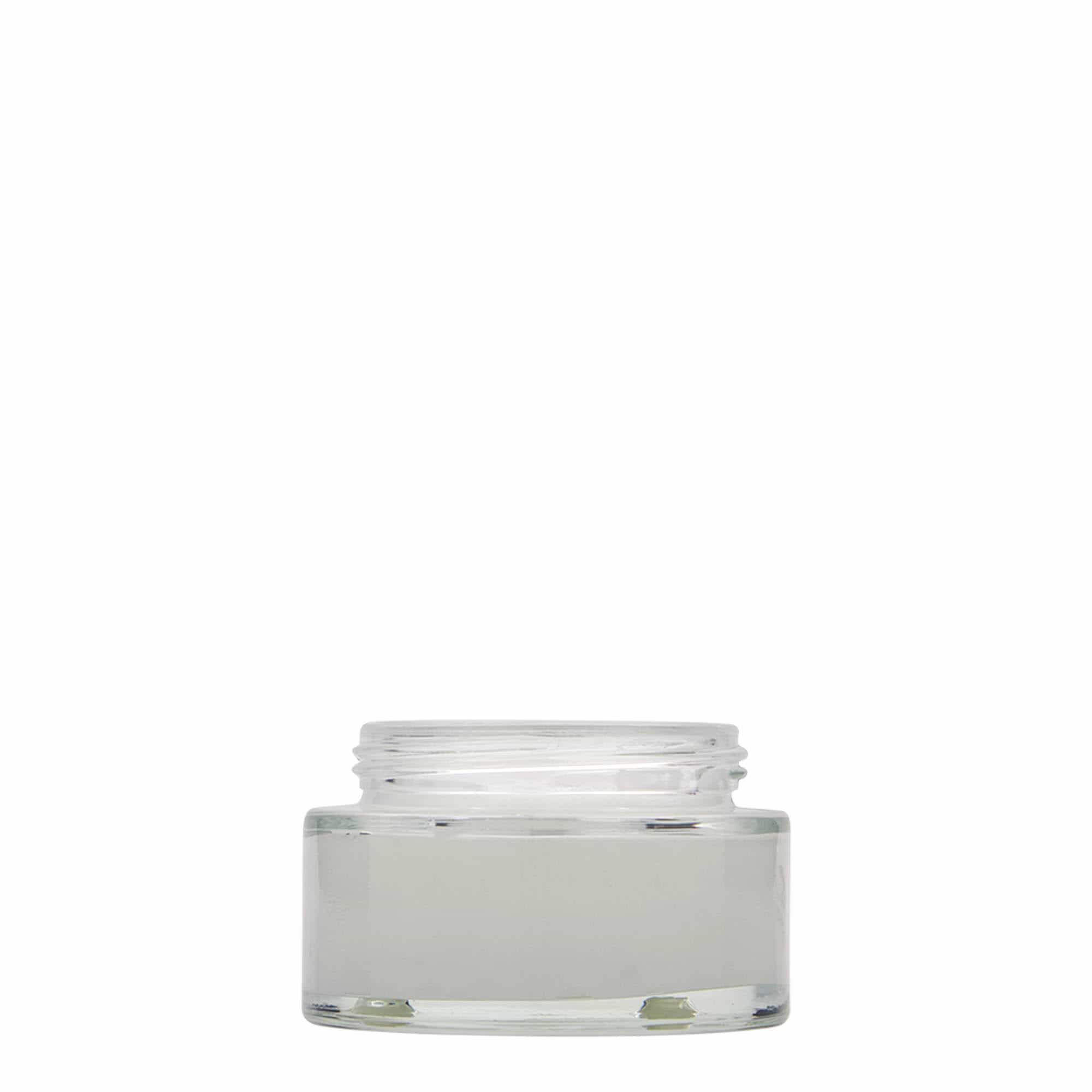 Pot de 50 ml 'Clear Edition', verre, ouverture : fermeture à vis