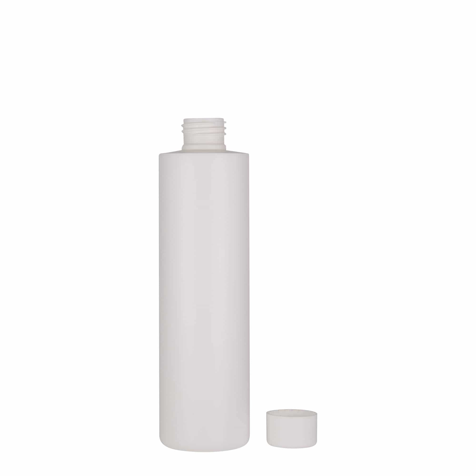 Bouteille en plastique 250 ml 'Pipe', PEHD, blanche, col : GPI 24/410