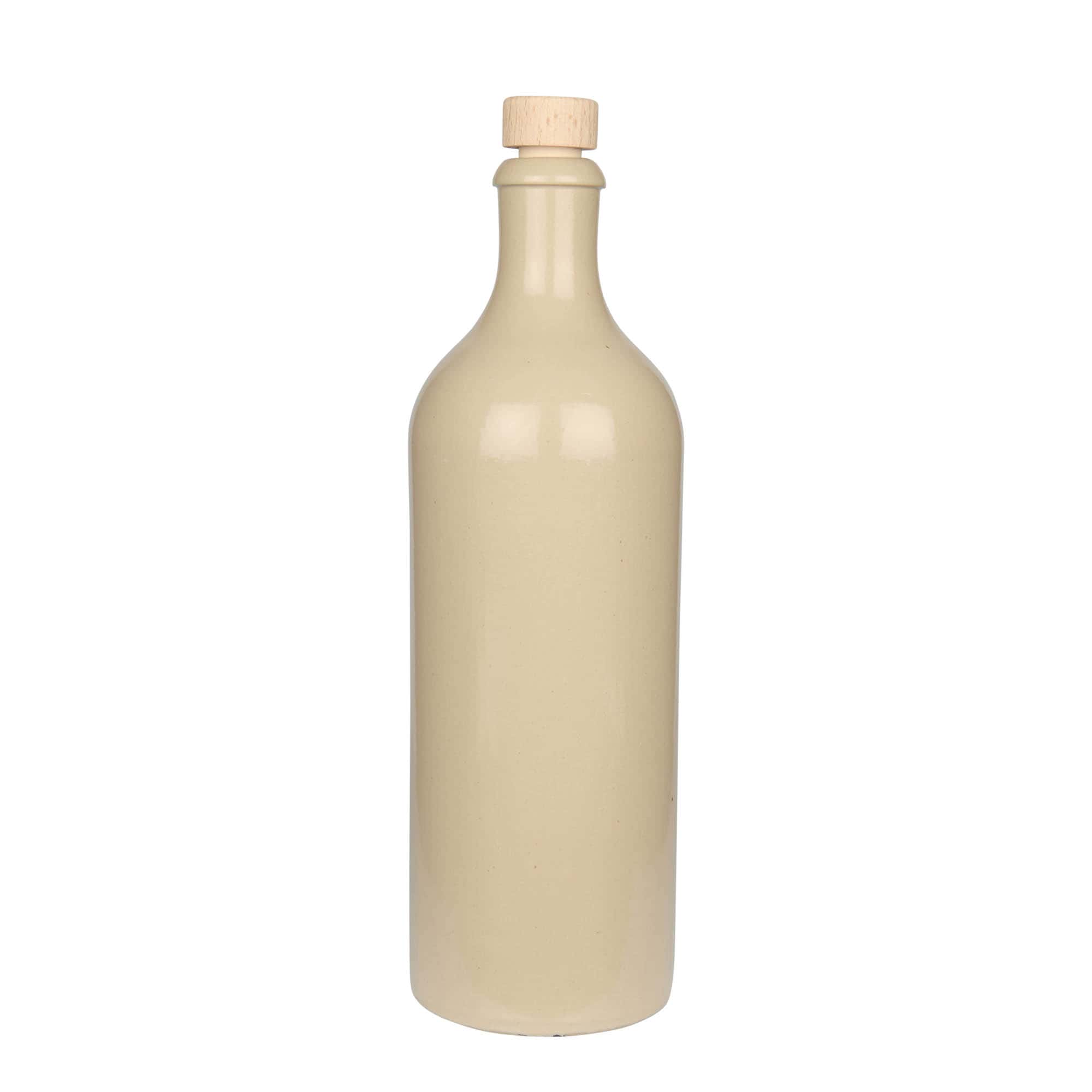 Cruche en grès de 750 ml, beige, ouverture : bouchon en liège