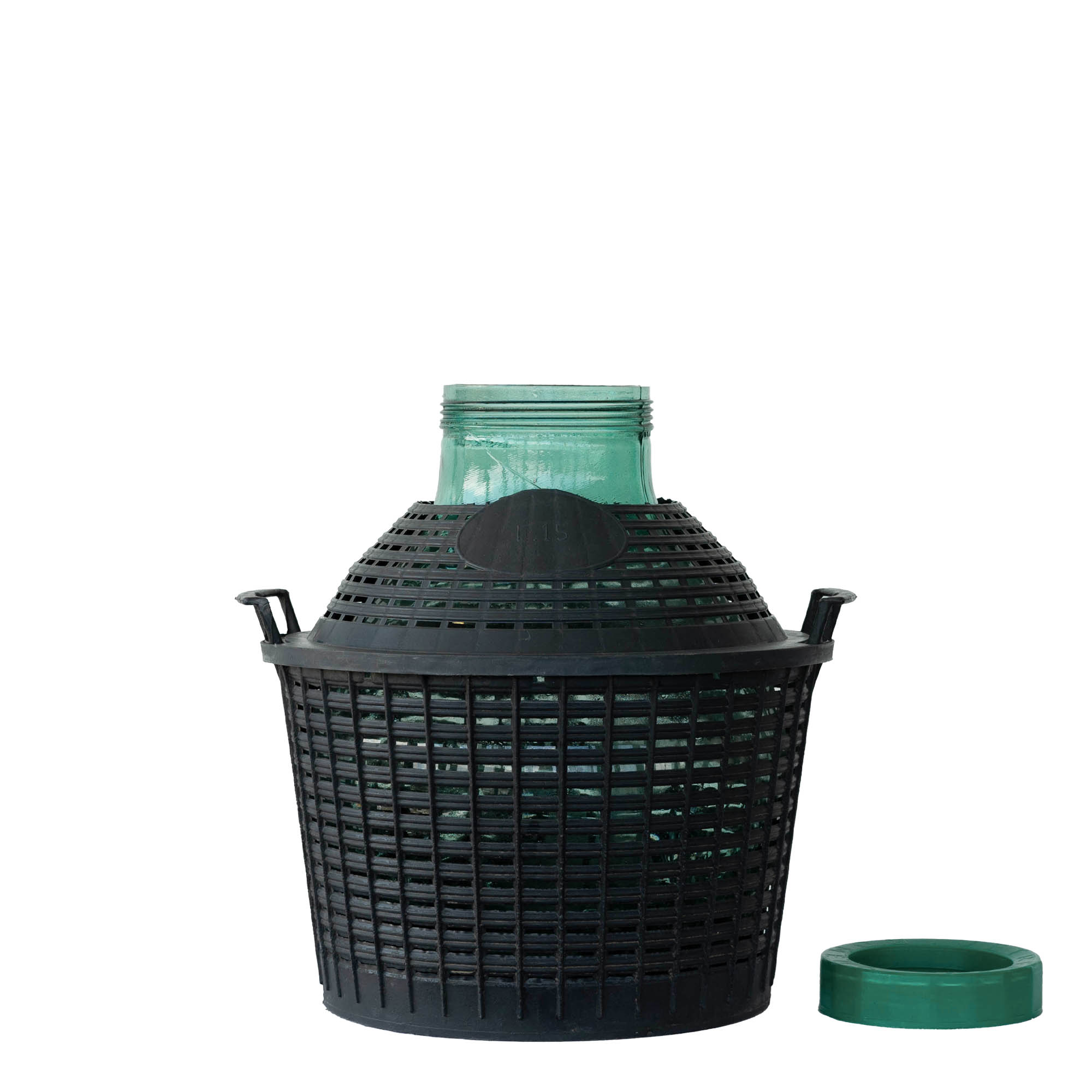 15 l bouteille ballon à col large, verre, ouverture : bouchon à vis