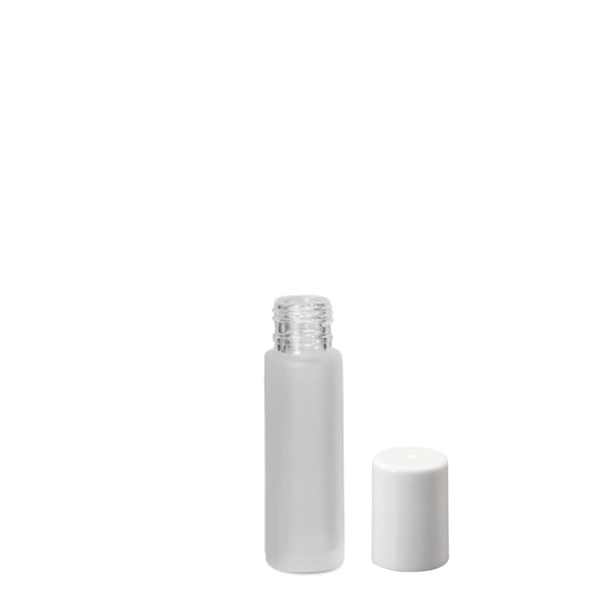 Flacon roll-on 10 ml, verre, givré, ouverture : bouchon à vis