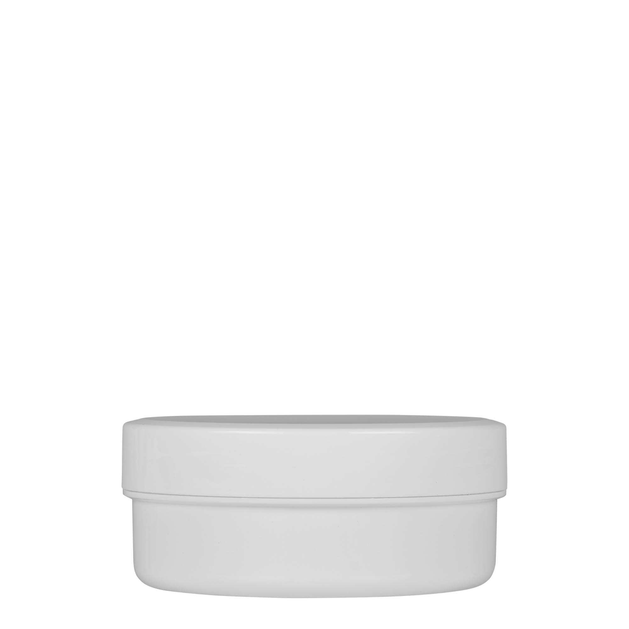 125 ml boîte en plastique 'White Line', PP, blanche, ouverture : bouchon à vis