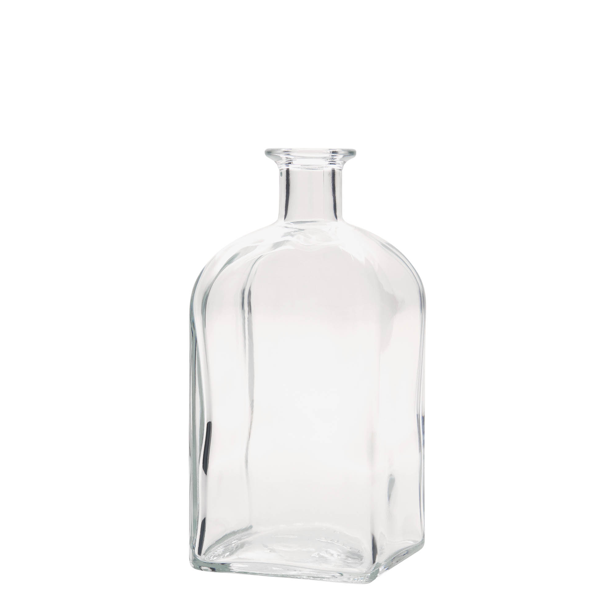 Bouteille en verre 700 ml Apotheker Carré, carrée, ouverture : liège Bouteille en verre 700 ml Apotheker Carré, carrée, ouverture : liège
