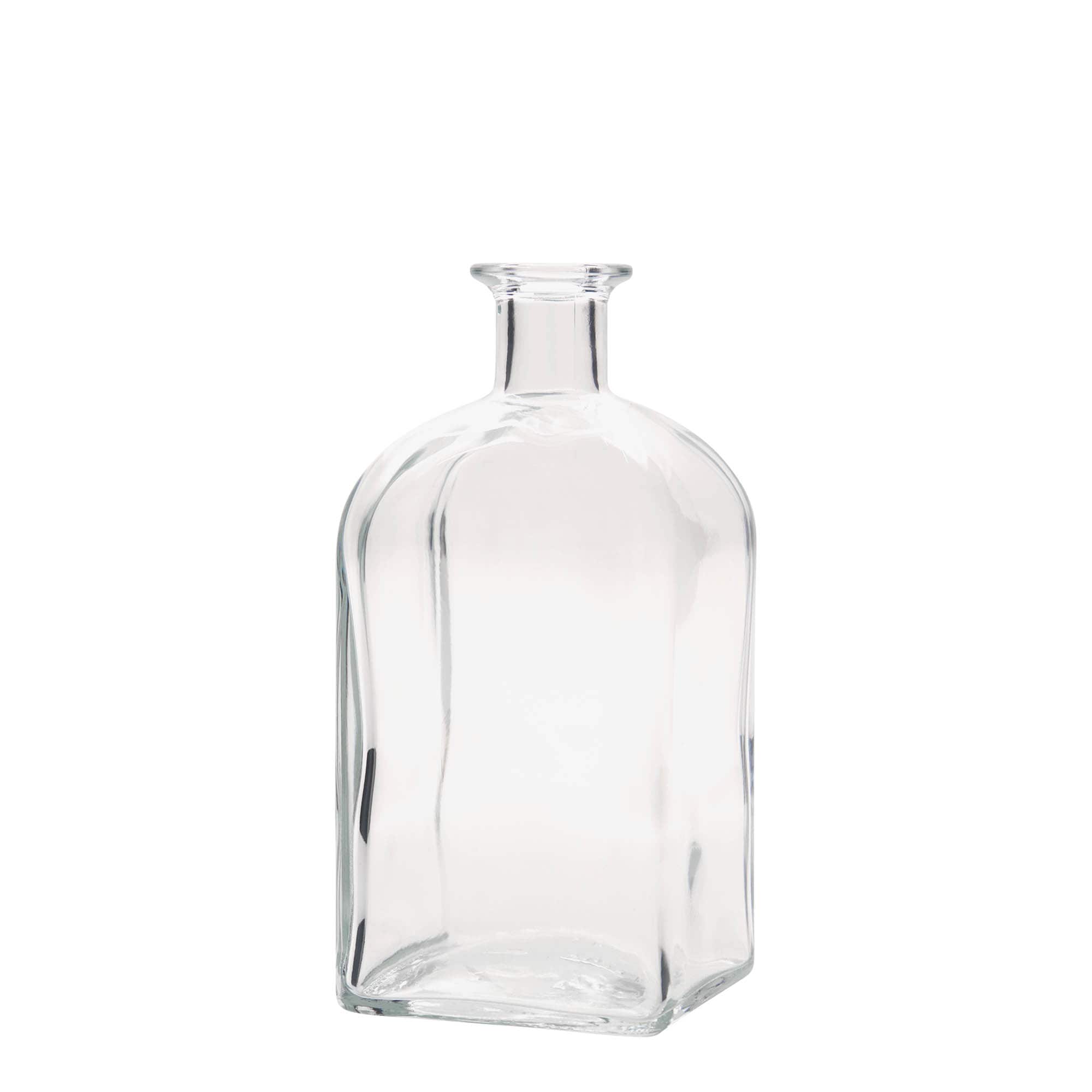 Bouteille en verre 700 ml Apotheker Carré, carrée, ouverture : liège Bouteille en verre 700 ml Apotheker Carré, carrée, ouverture : liège