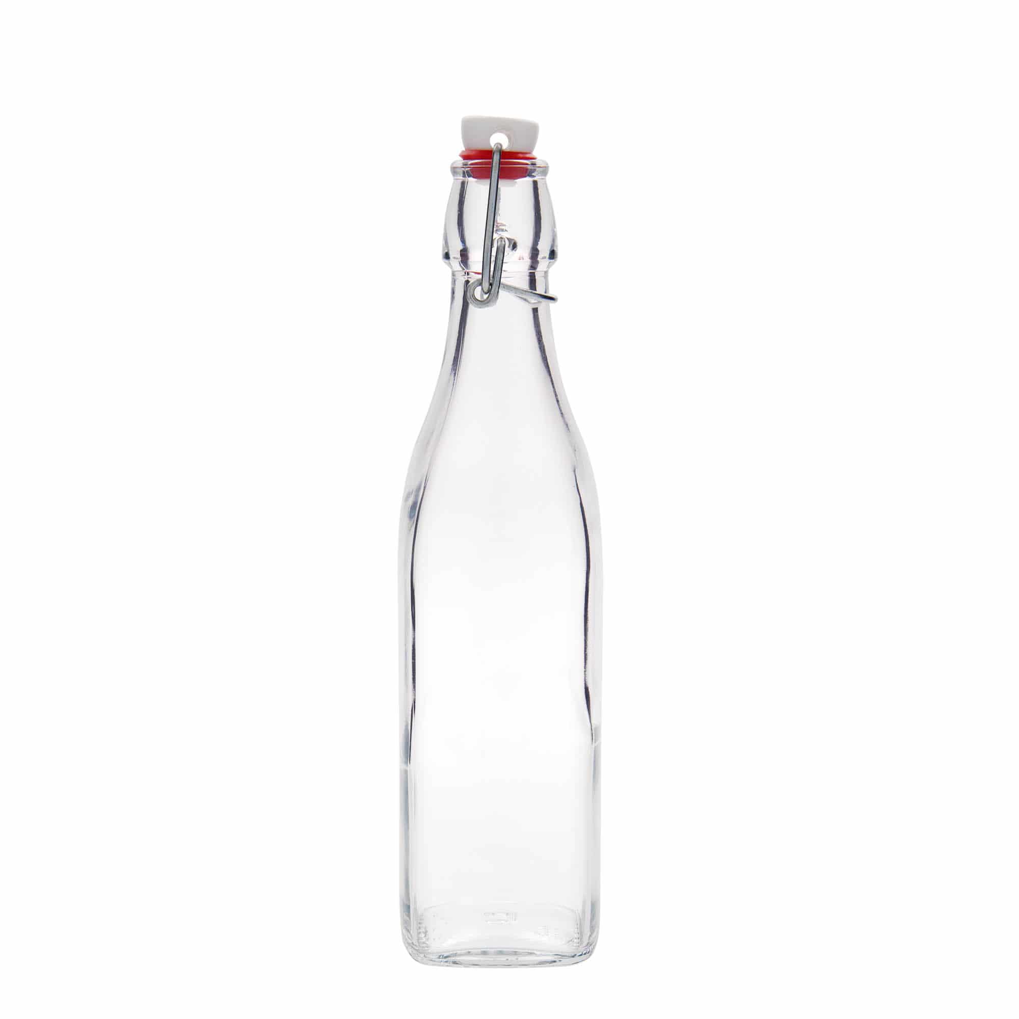 Bouteille en verre 500 ml « Swing, carrée, ouverture : fermeture à levier »