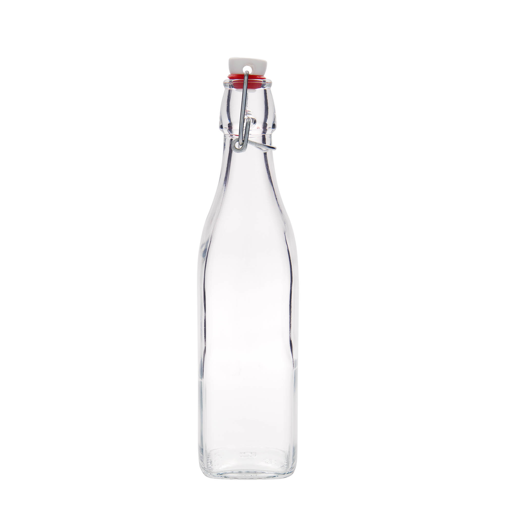 Bouteille en verre 500 ml « Swing, carrée, ouverture : fermeture à levier »