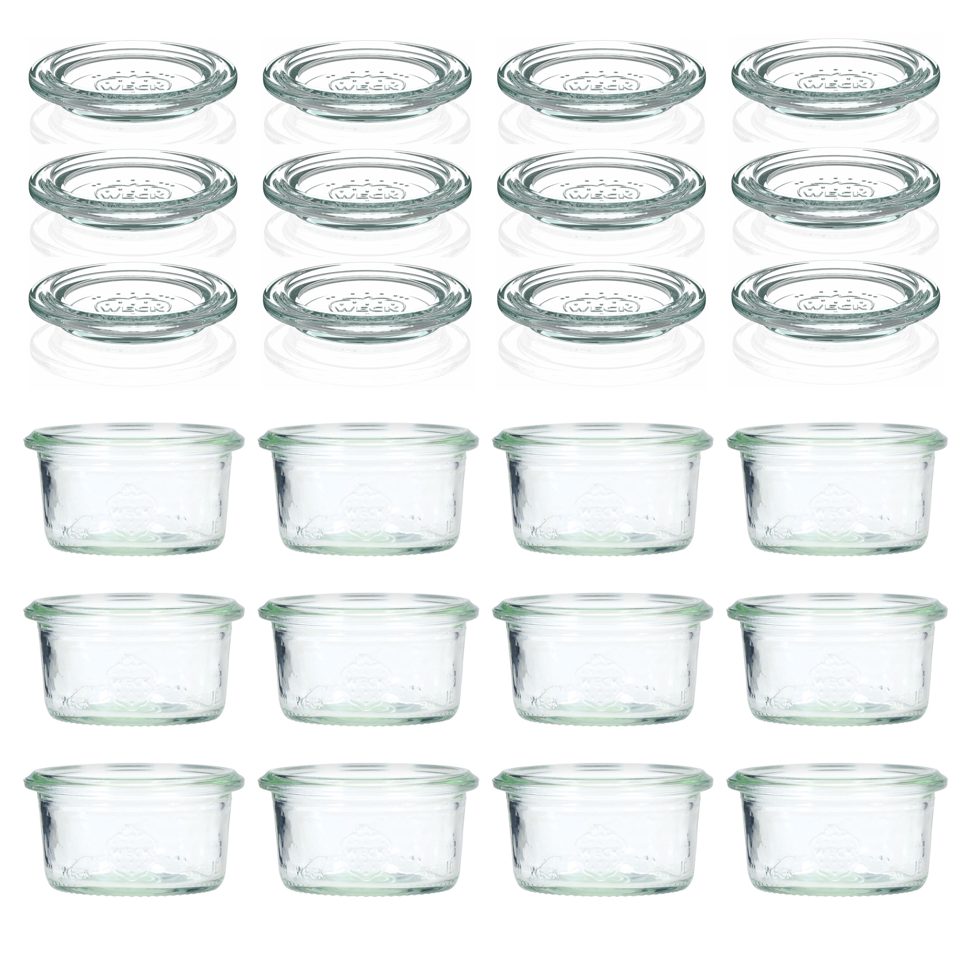 12x 50 ml bocal WECK à renversement avec couvercle en verre RR 60