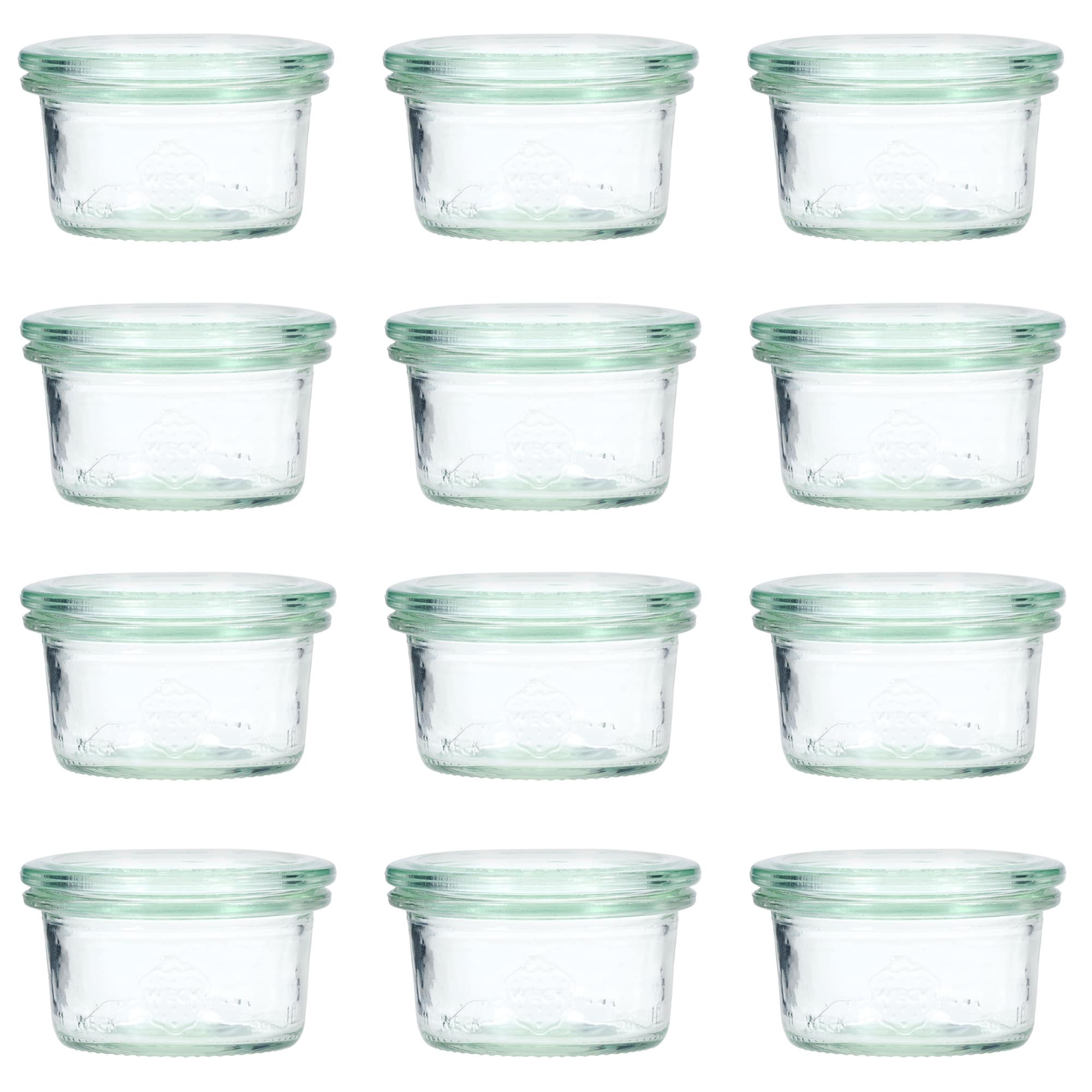 12x 50 ml bocal WECK à renversement avec couvercle en verre RR 60