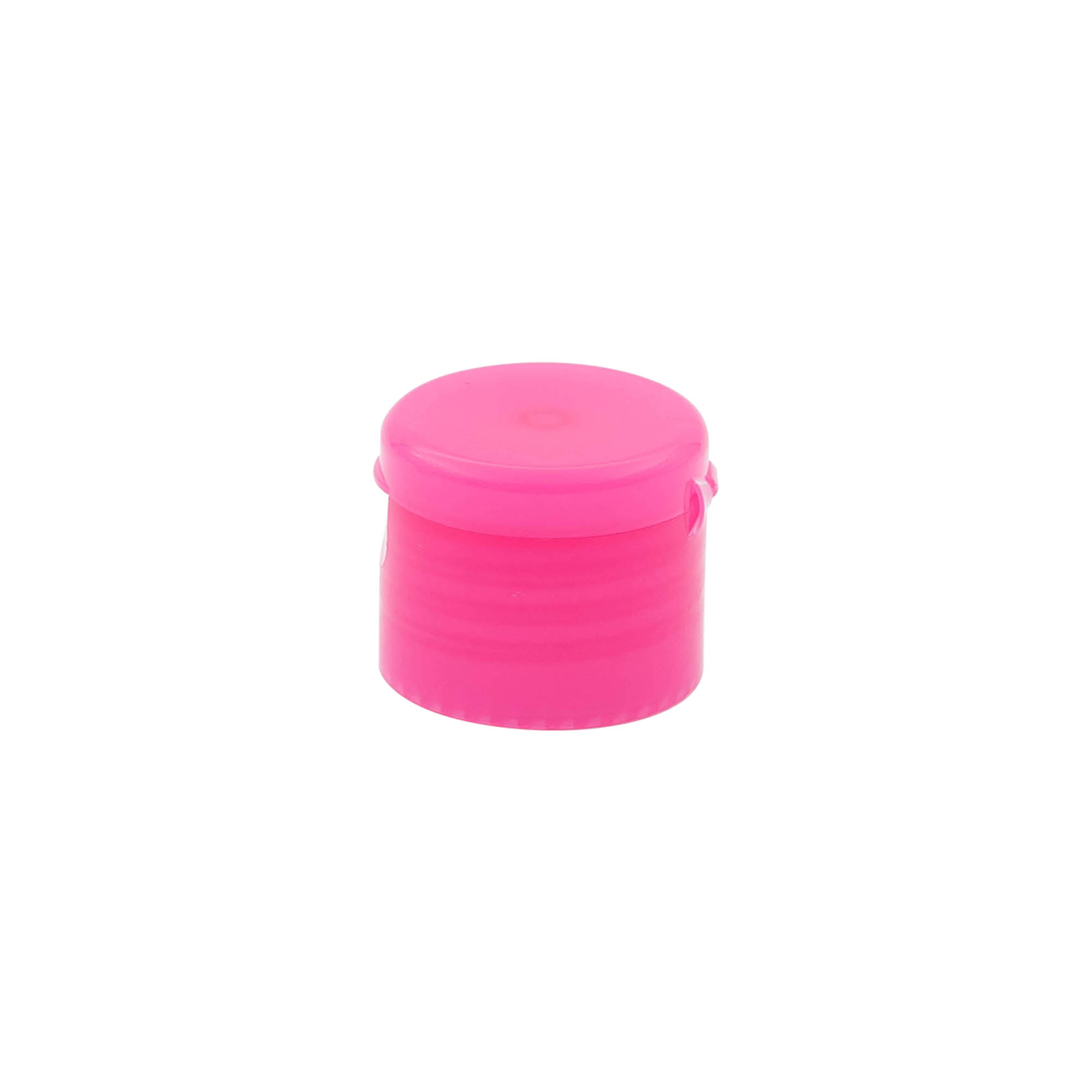 Bouchon à vis avec charnière rabattable, plastique PP, rose, pour ouverture : 24/410 Bouchon à vis avec charnière rabattable, plastique PP, rose, pour ouverture : 24/410