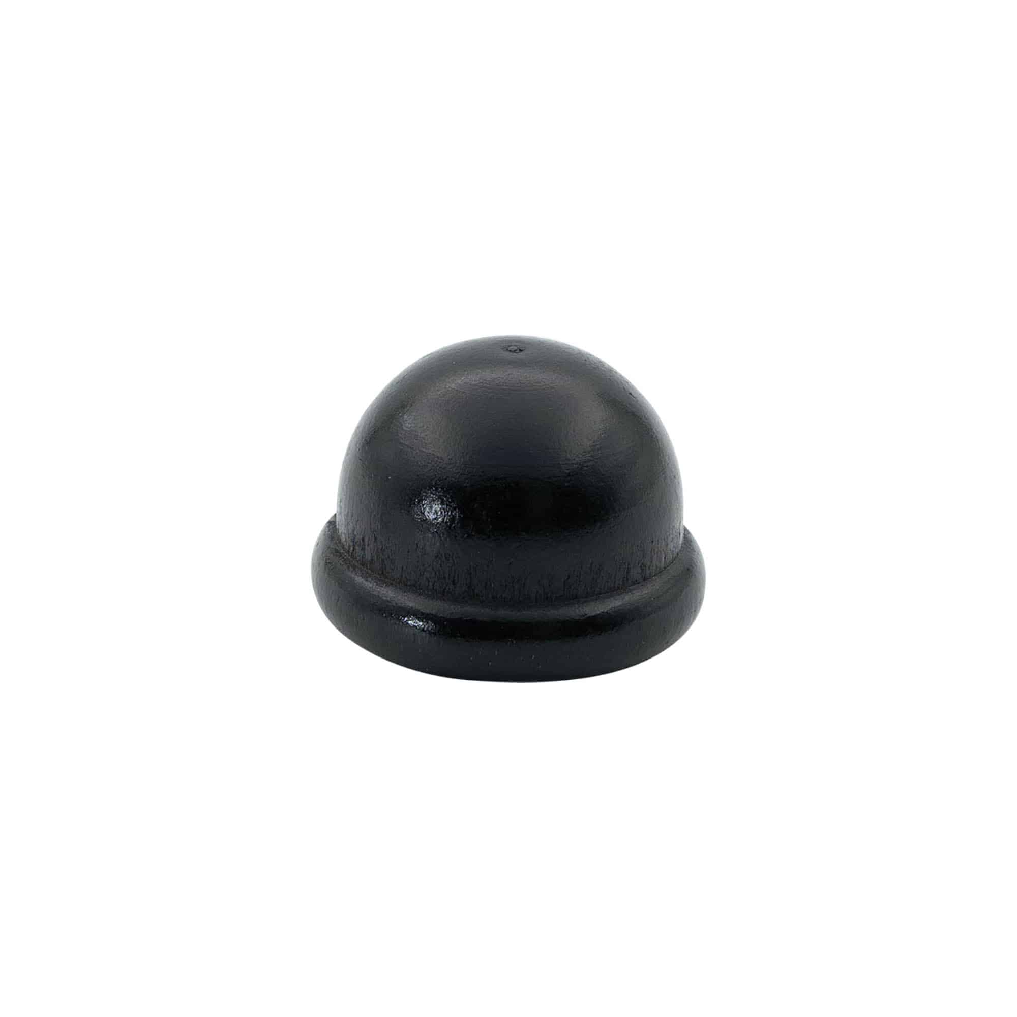 Bouchon à poignée 19 mm "Melon", bois/PE, noir, pour embouchure : liège
