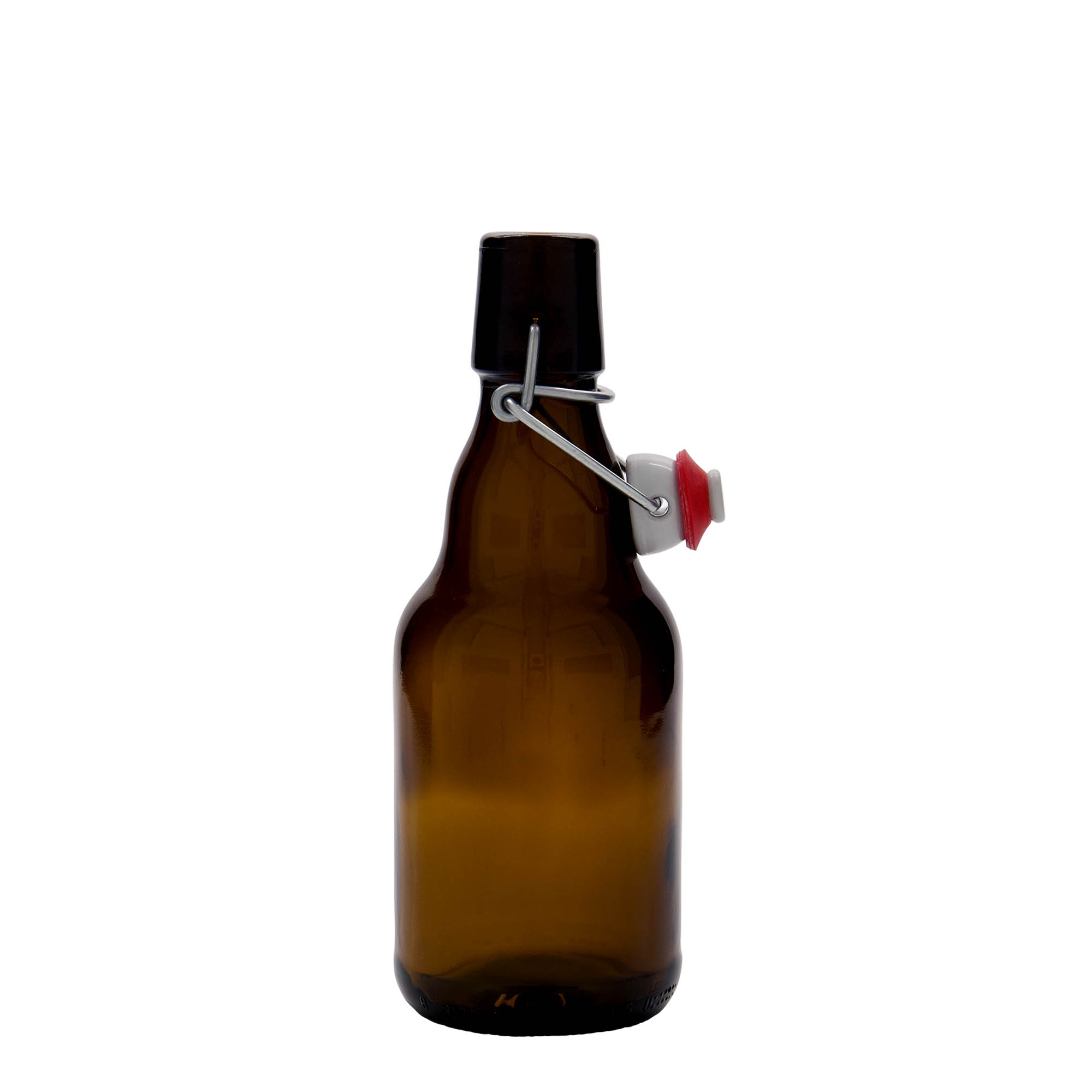 Bouteille de bière 330 ml « Steinie », verre, brun, ouverture : fermeture à levier