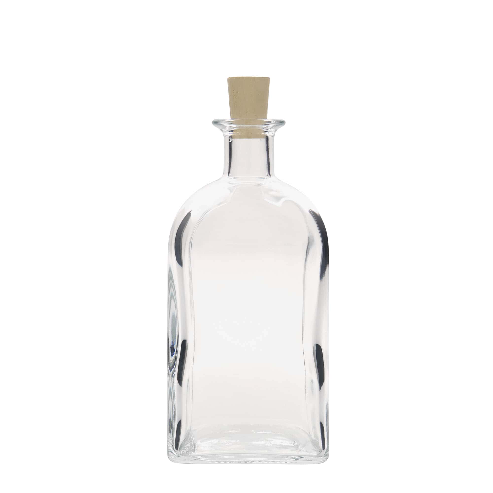 Bouteille en verre 700 ml Apotheker Carré, carrée, ouverture : liège