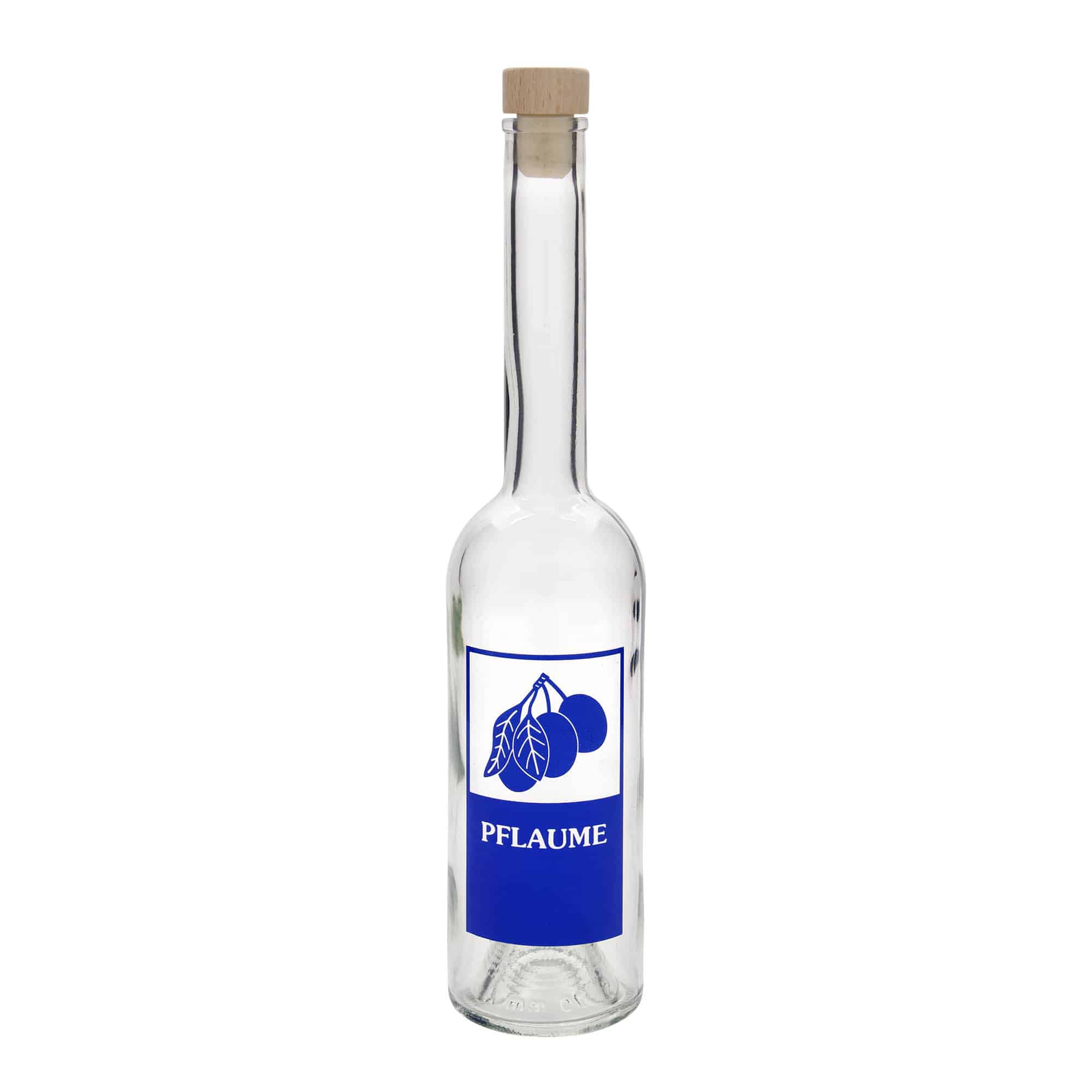 Bouteille en verre 500 ml « Opera », motif : prune, ouverture : bouchon en liège