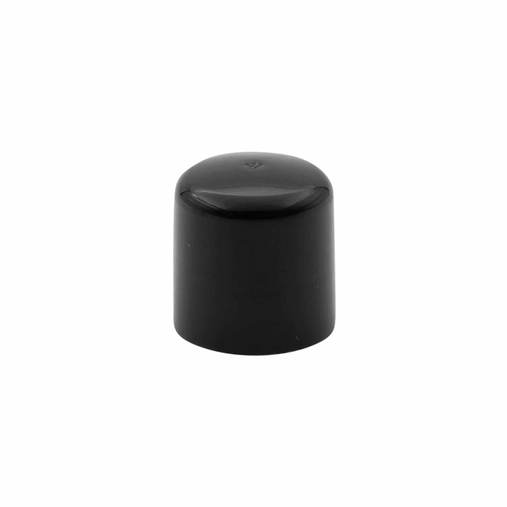 Bouchon à vis avec insert de seringue, plastique PP, noir, pour ouverture : 24/410